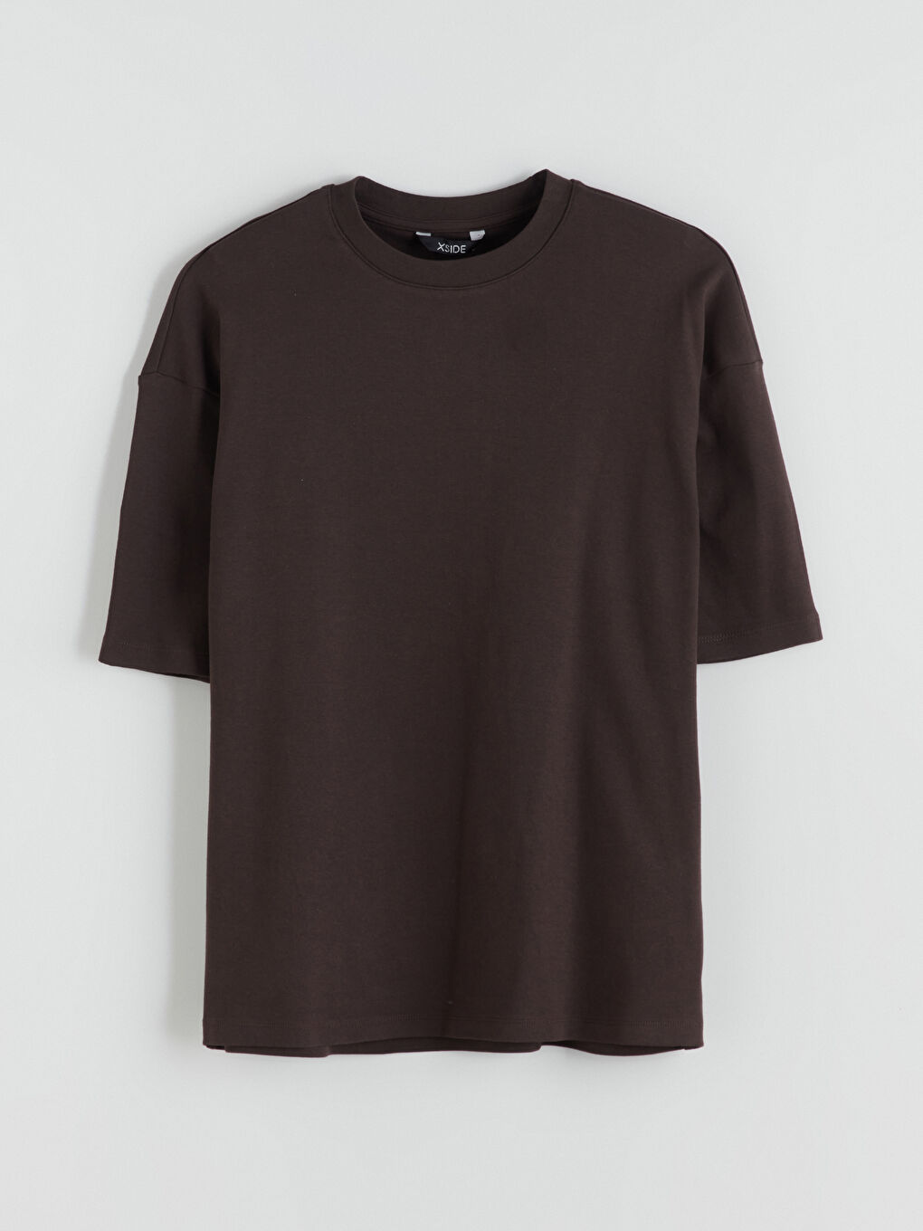 Kahverengi Bisiklet Yaka Erkek Tişört-4