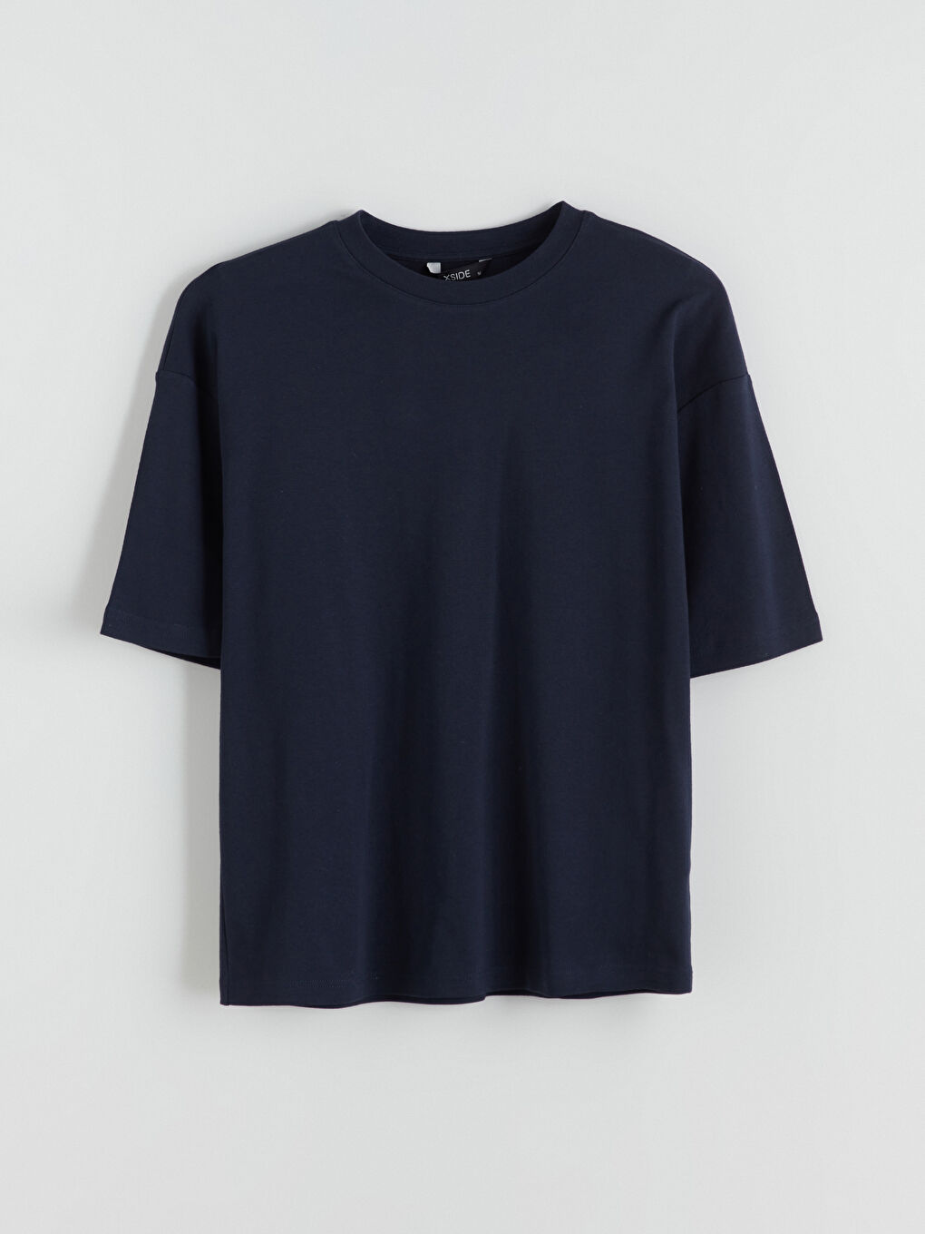 Lacivert Bisiklet Yaka Erkek Tişört-4