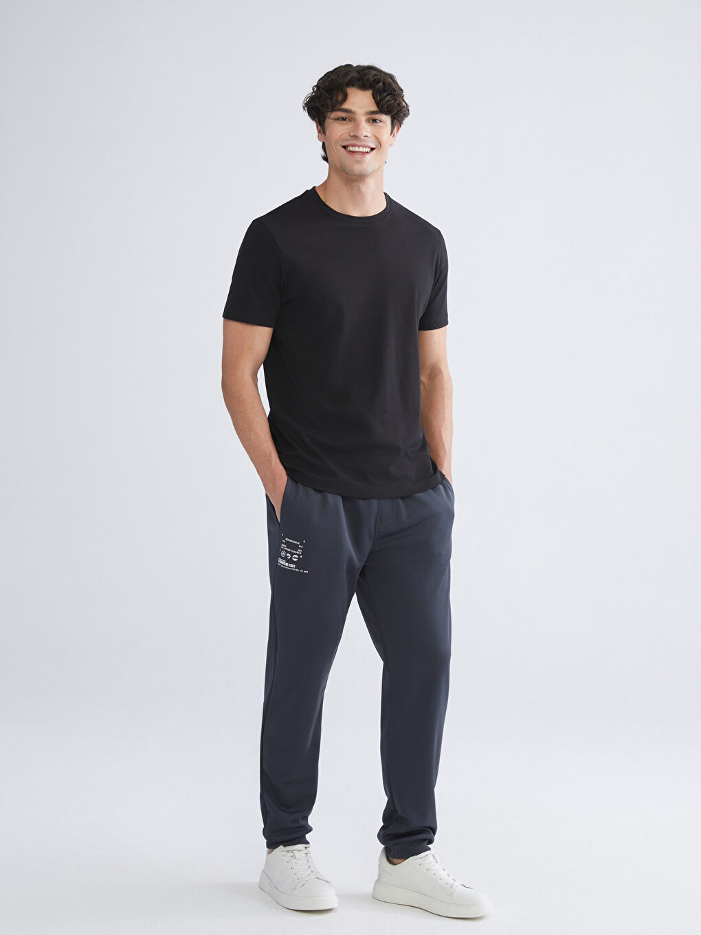 Antrasit Standart Kalıp Erkek Jogger Eşofman Altı-1