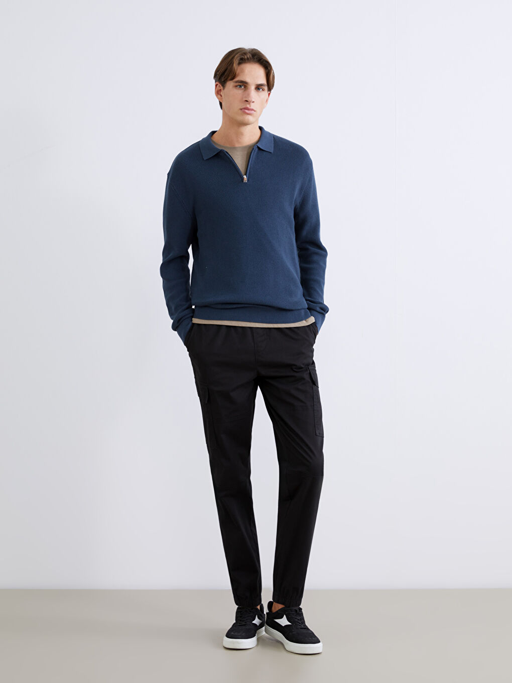 Polo Neck Men's Knitwear Sweater-1