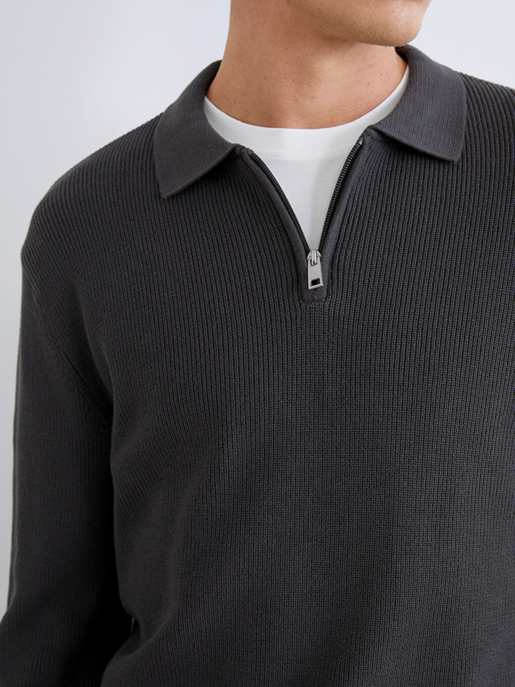 Polo Neck Men's Knitwear Sweater-2