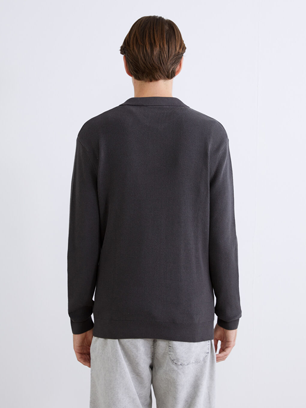 Polo Neck Men's Knitwear Sweater-3