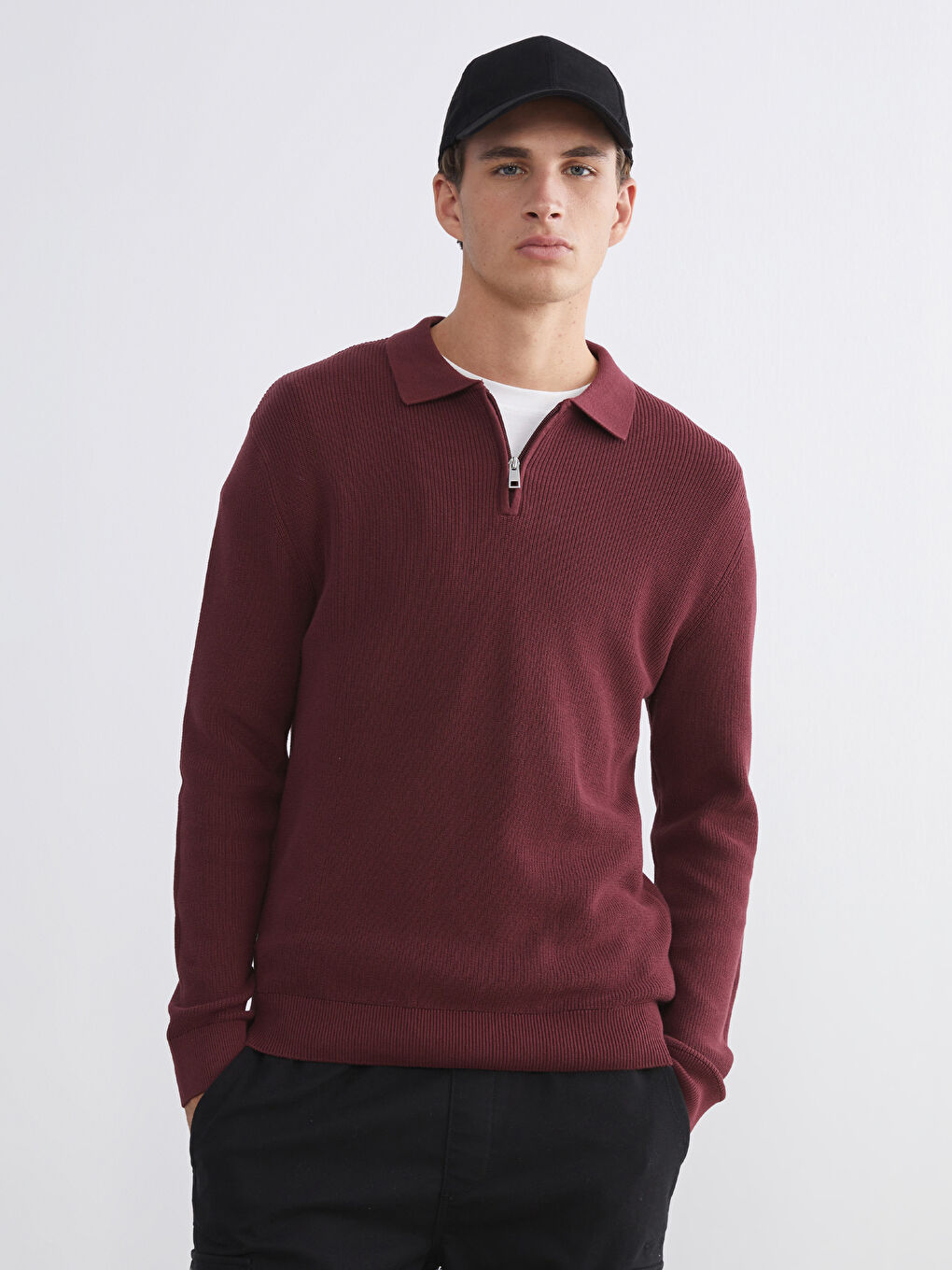Polo Neck Men's Knitwear Sweater