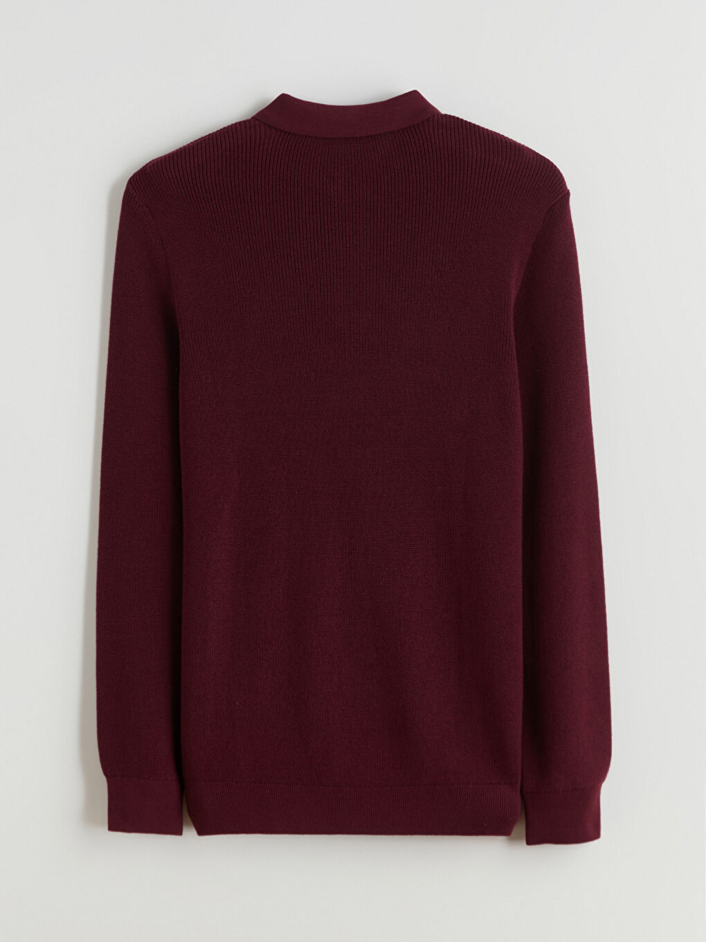 Bordo Polo Yaka Erkek Triko Kazak-5