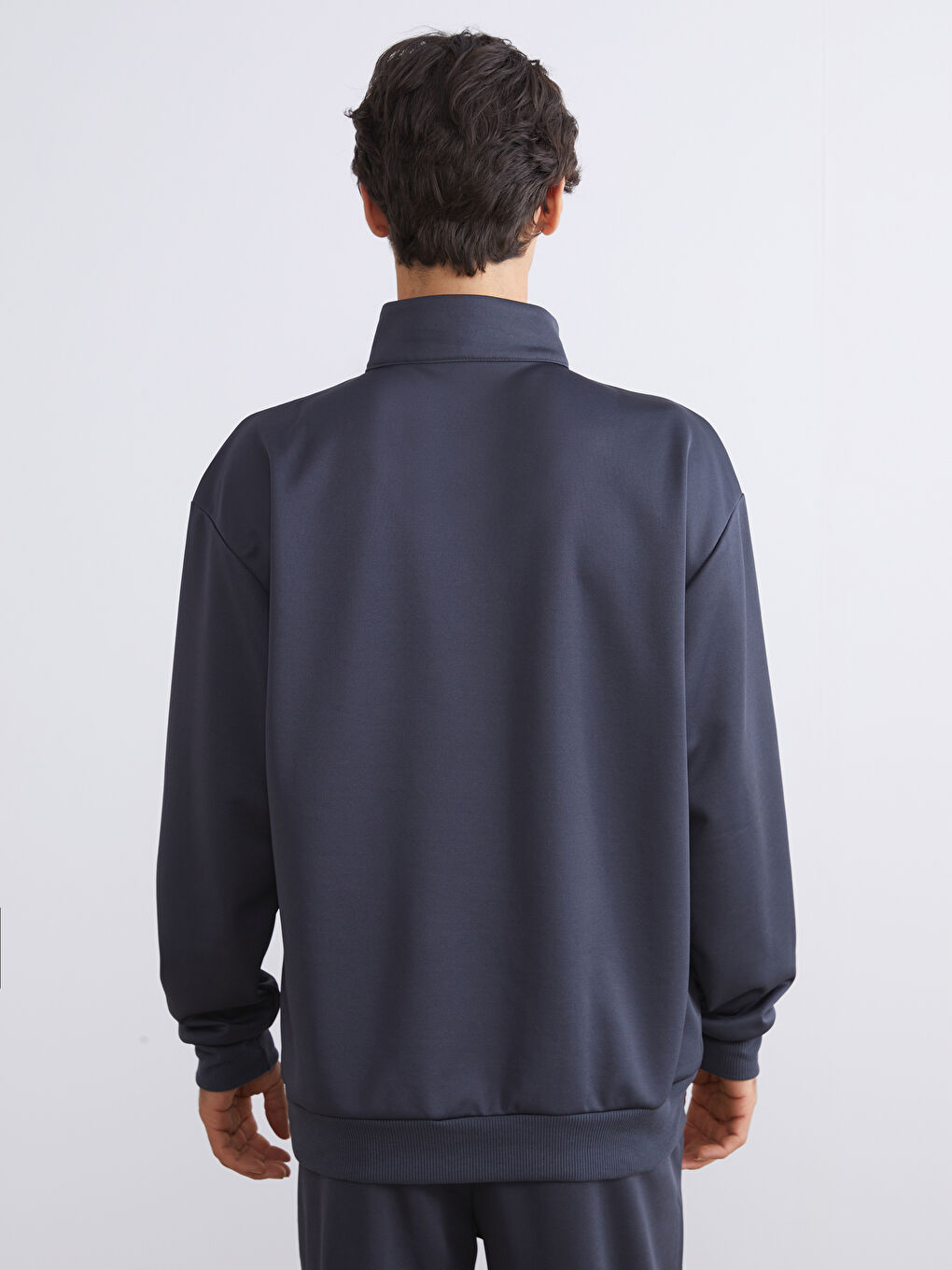 Funnel Neck Printed Men's Sweatshirt-6