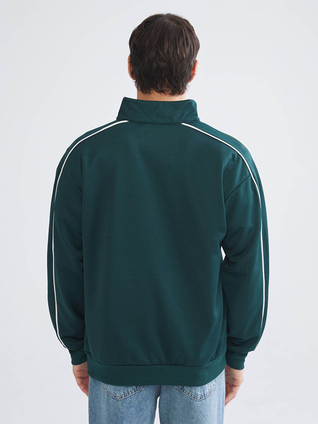 سويت شيرت مطبوع بياقة قمع للرجال-7