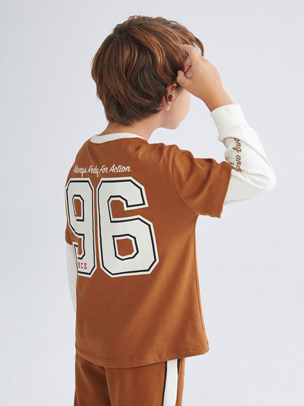T-shirt à Manches Longues Imprimé Col Rond pour Garçons