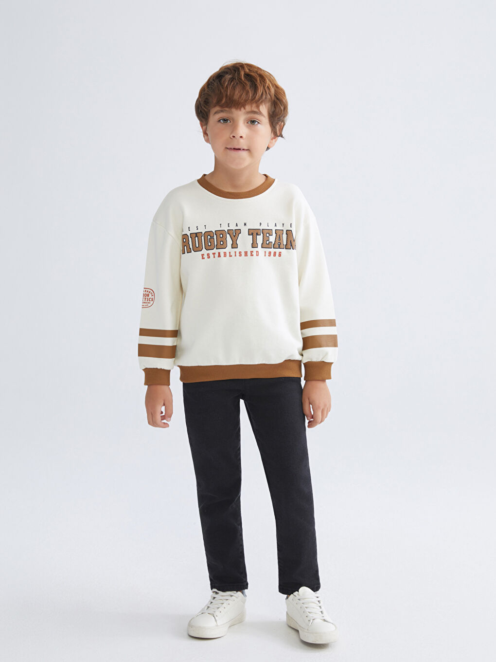 LCW Kids Суитшърт с кръгло деколте и отпечатка за момчета -W5HT75Z1-QVK