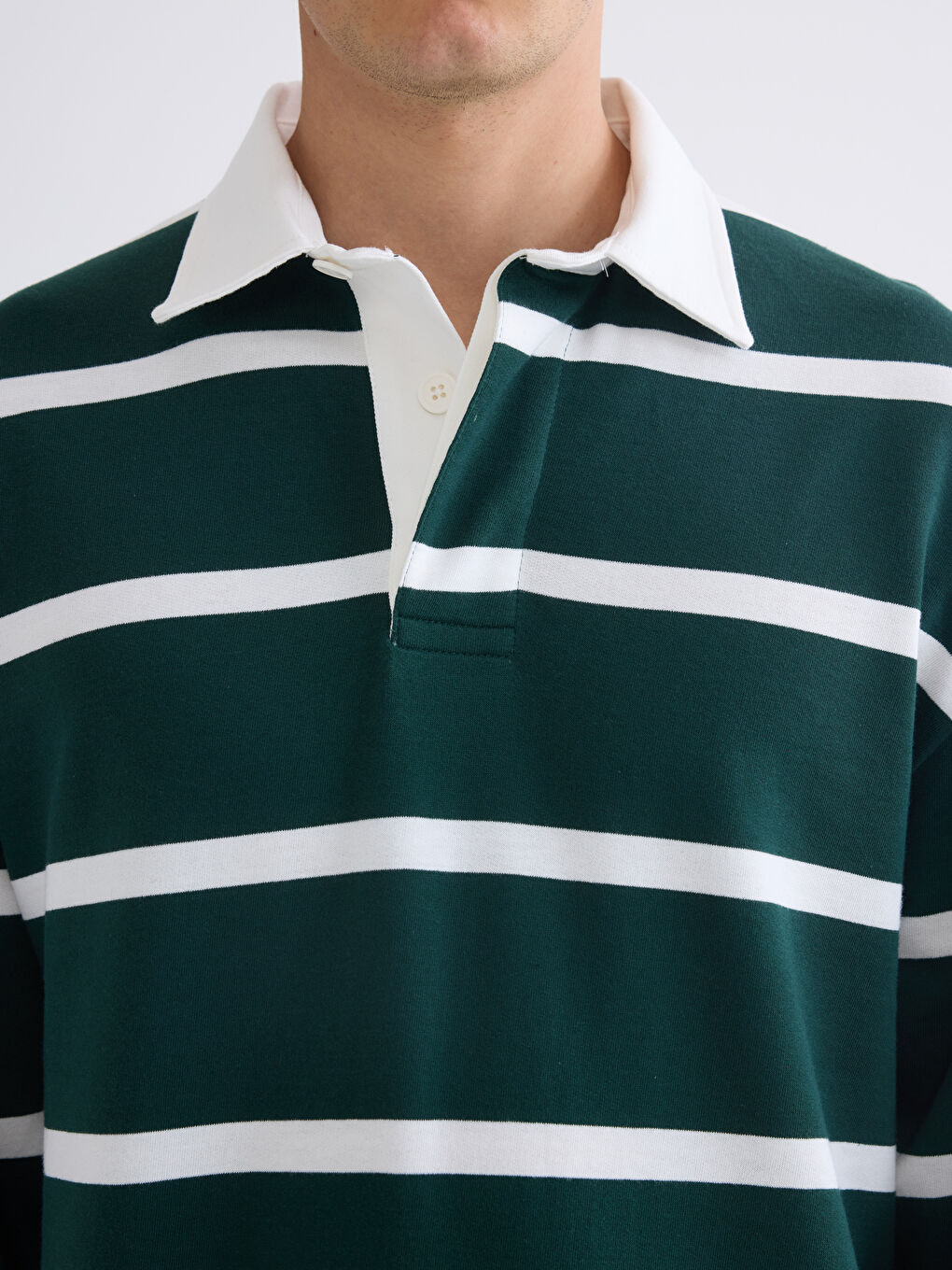 Polo Neck Long Sleeve Men's Sweatshirt-2