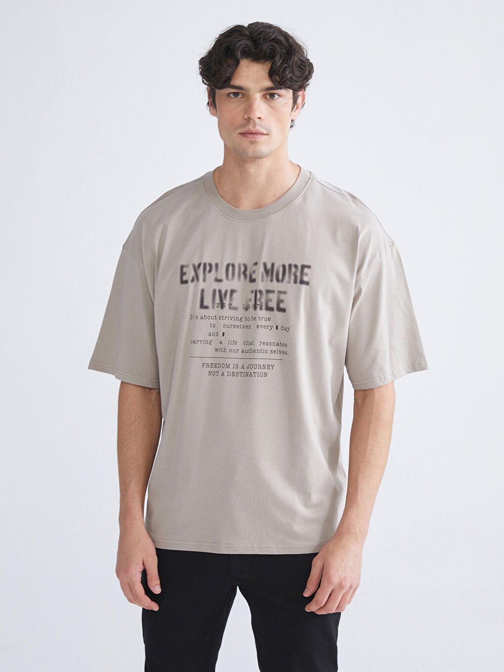 Crew Neck Printed Jersey Men's T-Shirt