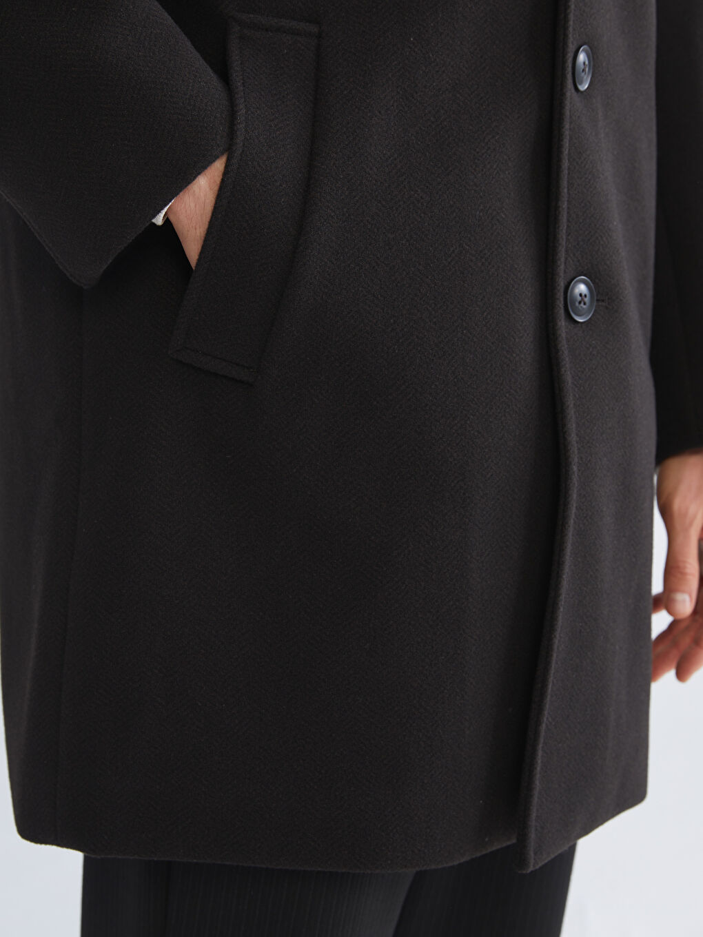 სტანდარტული მორგების ჟაკეტის საყელო მამაკაცის შარმის ქურთუკი-3