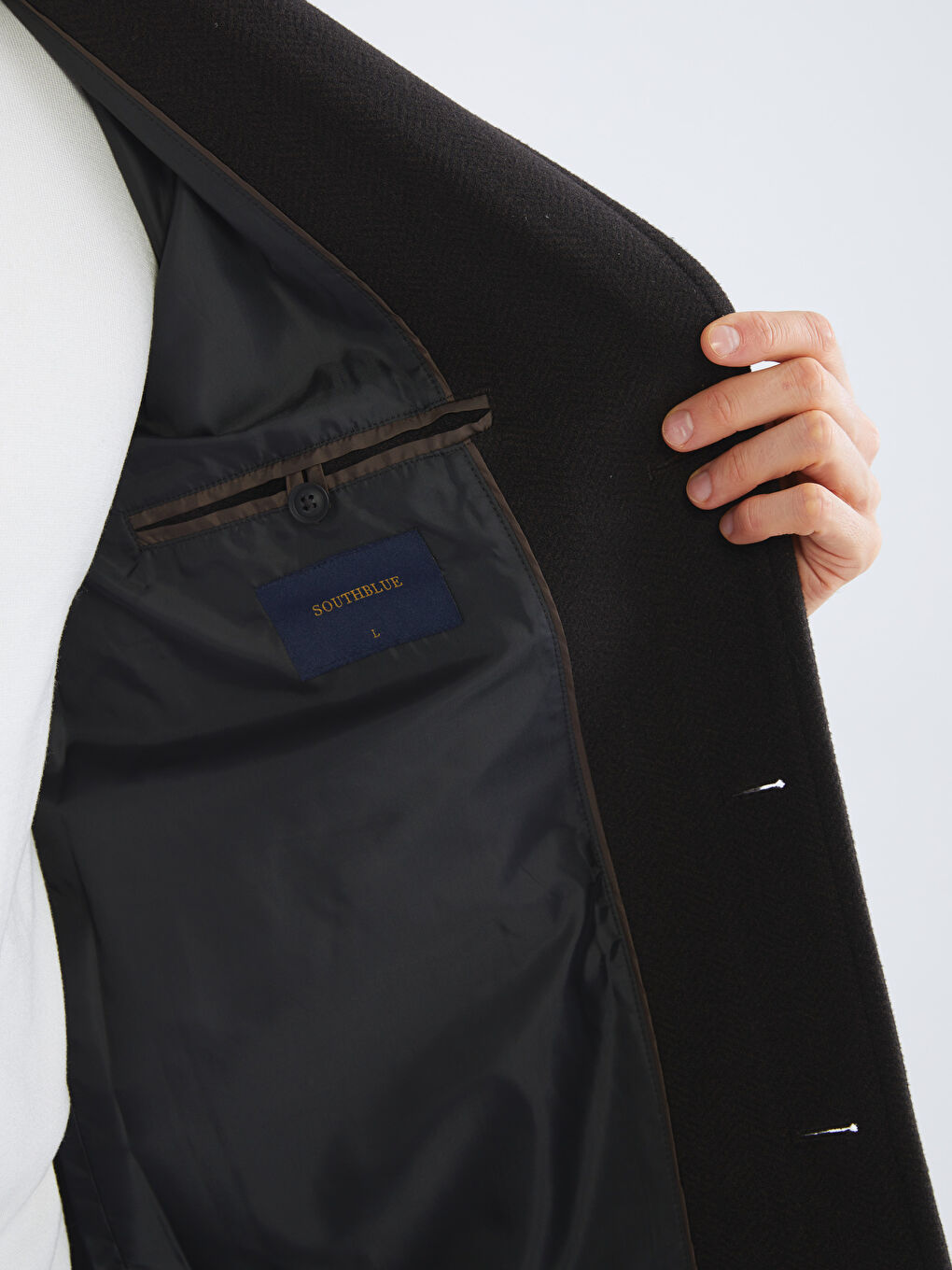 სტანდარტული მორგების ჟაკეტის საყელო მამაკაცის შარმის ქურთუკი-4