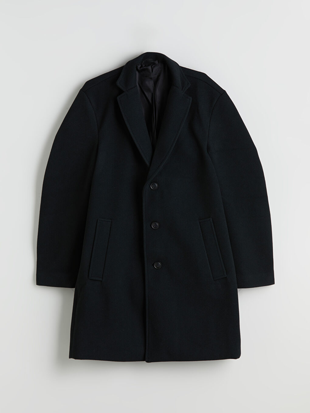 Yeşil Standart Kalıp Ceket Yaka Erkek Kaşe Kaban-5