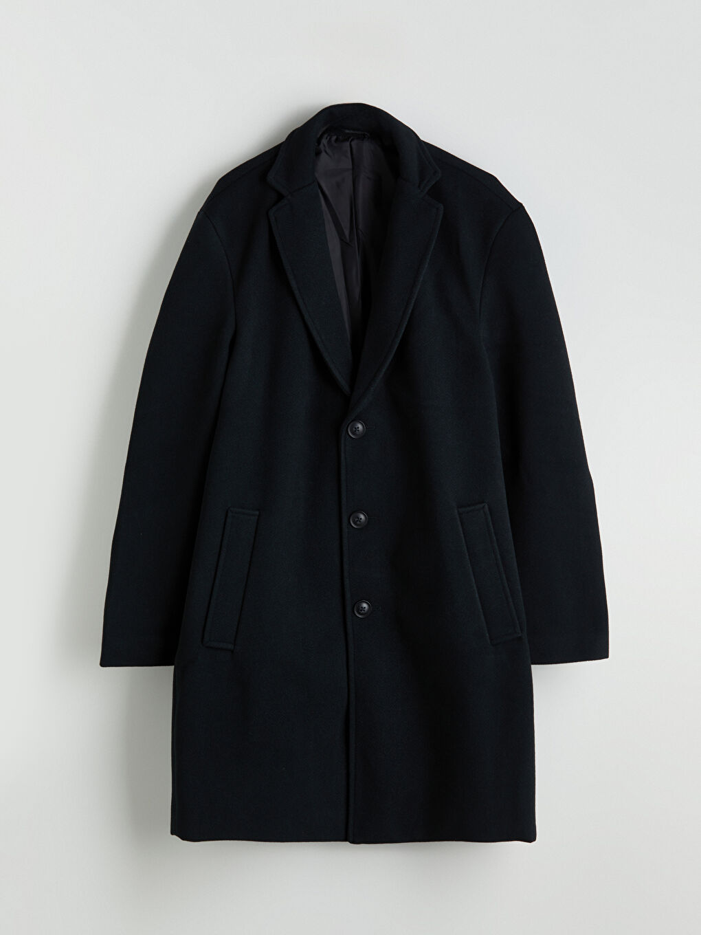 Yeşil Standart Kalıp Ceket Yaka Erkek Kaşe Kaban-8