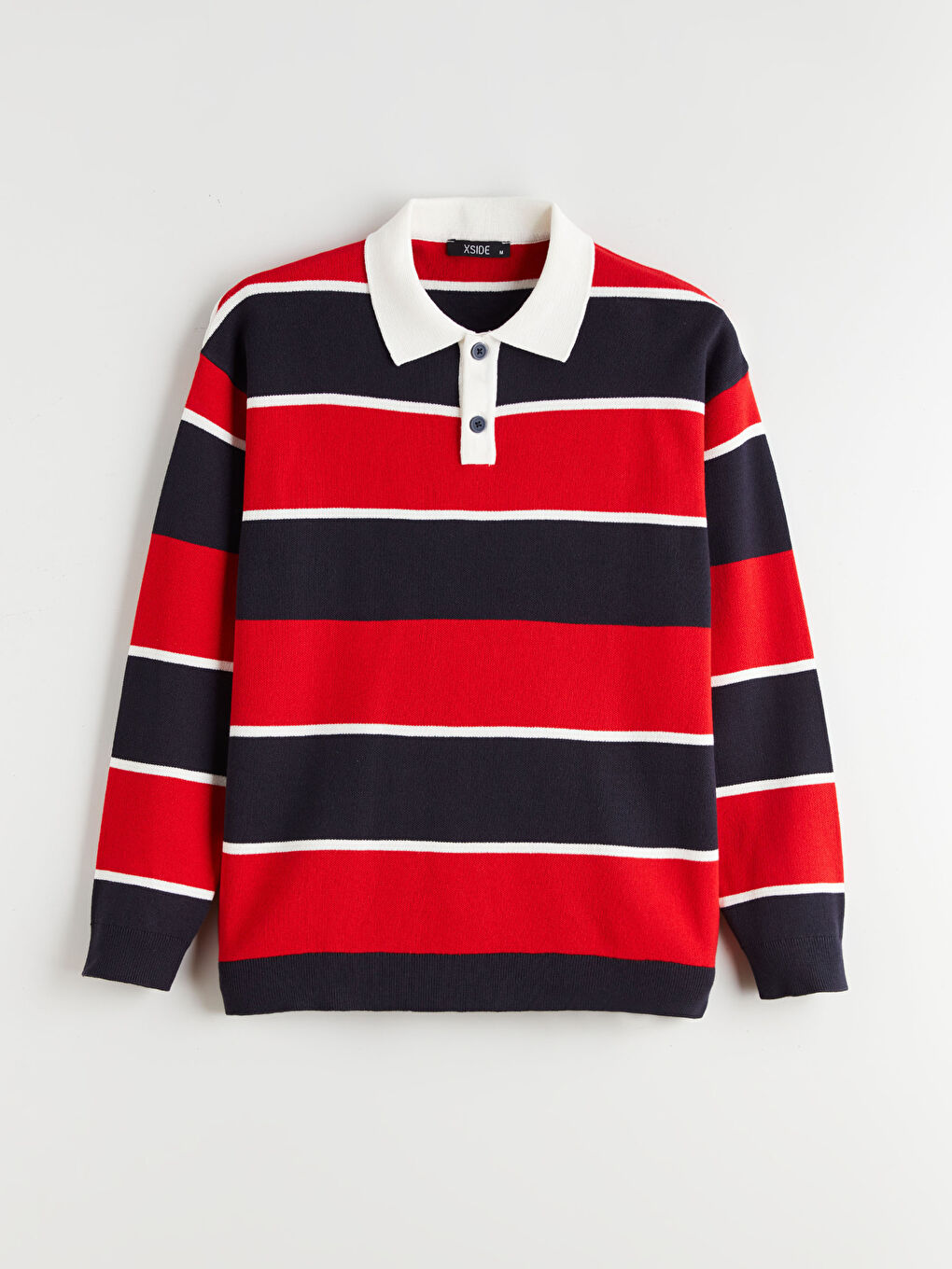 Polo Neck Striped Men's Knitwear Sweater-4