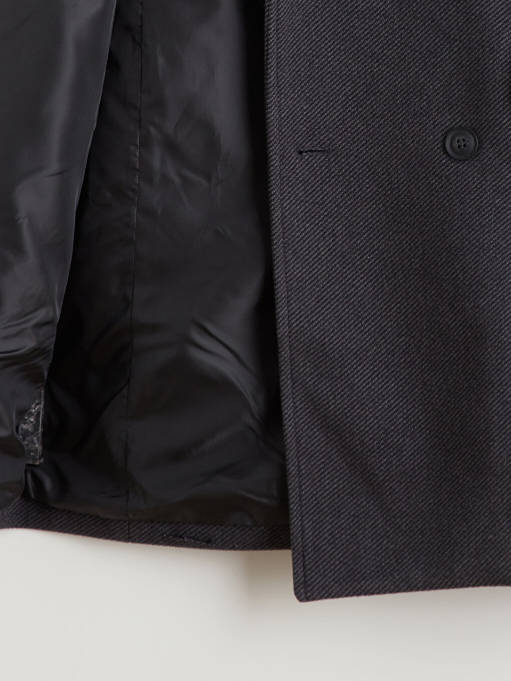 Antrasit Standart Kalıp Ceket Yaka Erkek Kaşe Kaban-7