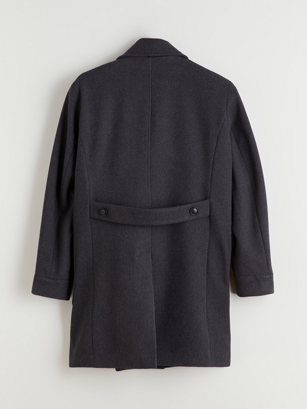 Antrasit Standart Kalıp Ceket Yaka Erkek Kaşe Kaban-8