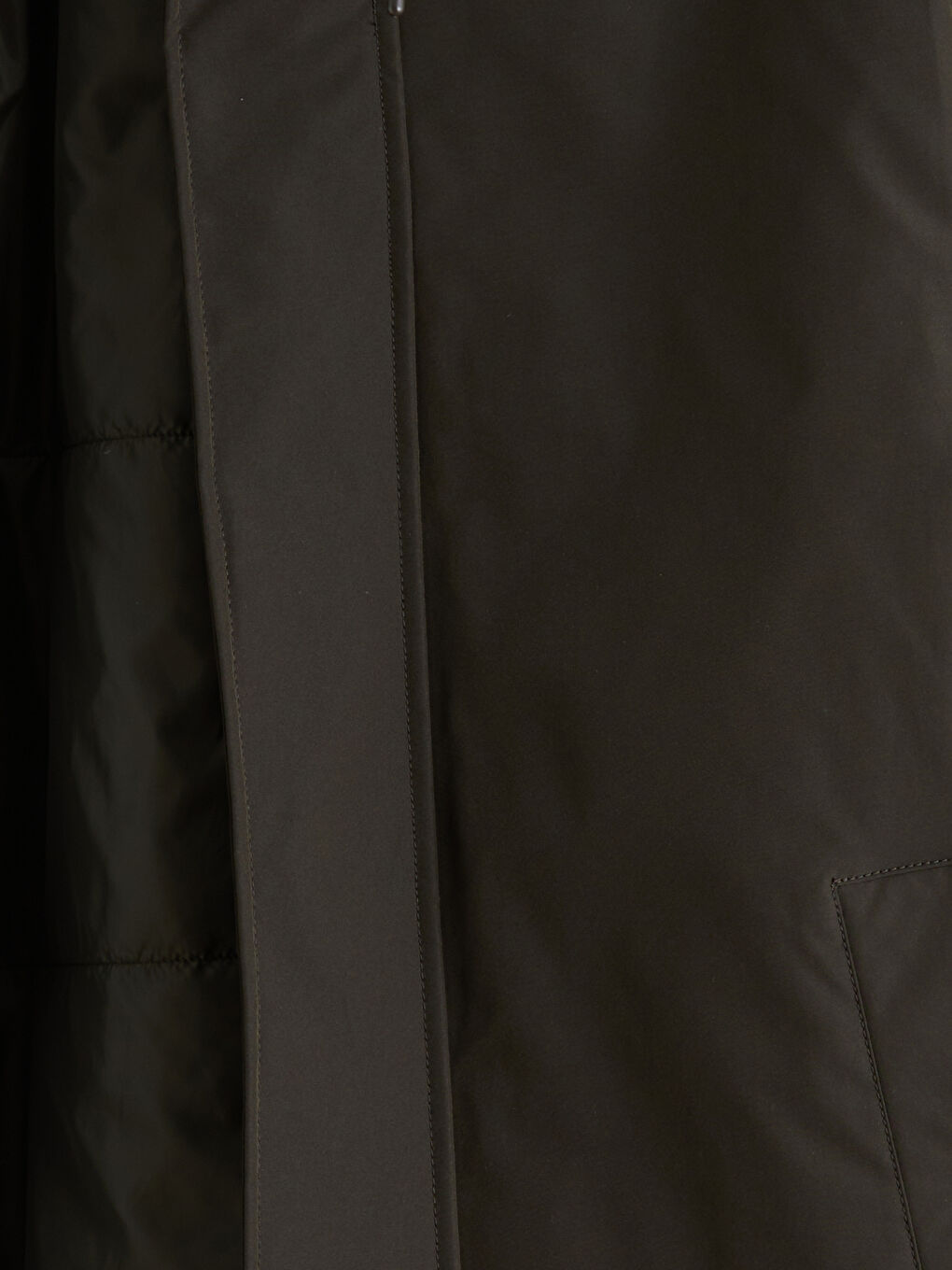 Haki Standart Kalıp Kürk Kapüşonlu Erkek Parka-5