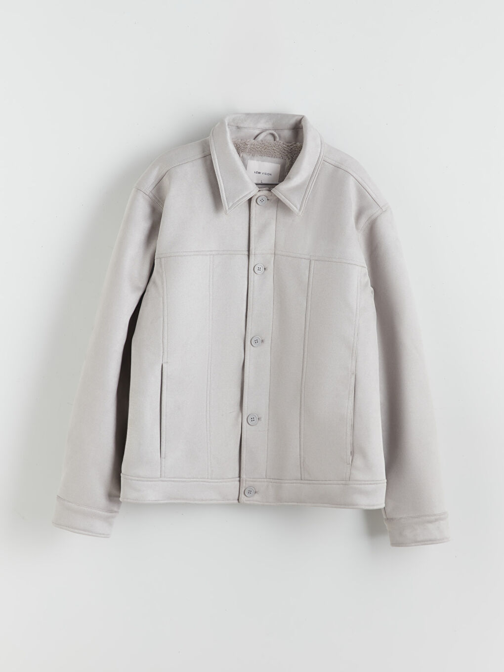 Bej Rahat Kalıp Gömlek Yaka Süet Erkek Mont-5