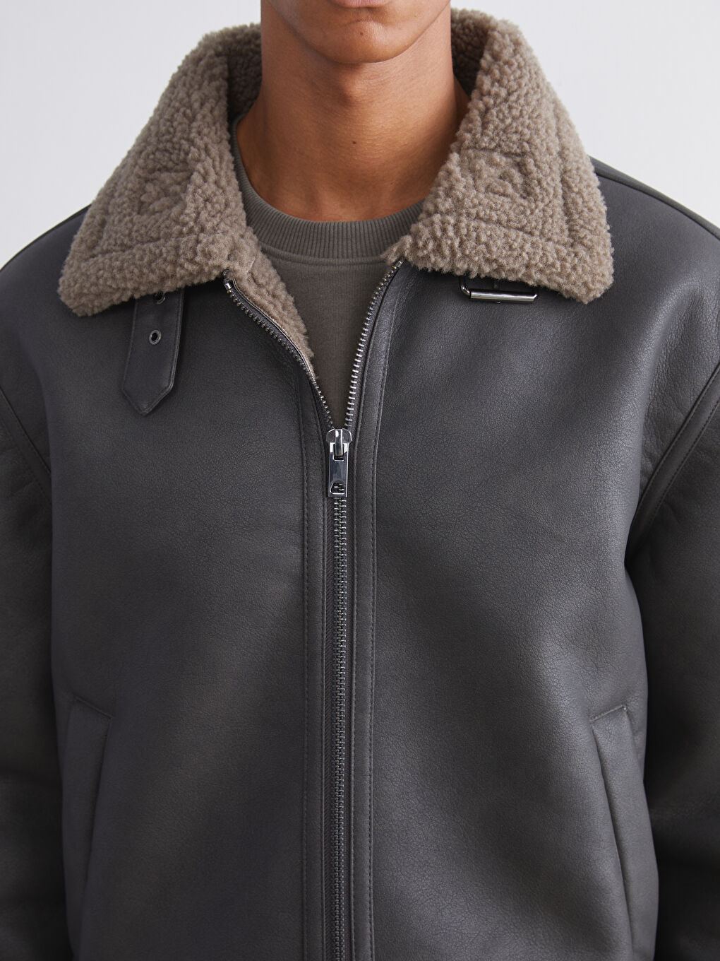 Man BROWN Faux Leather Coat-2