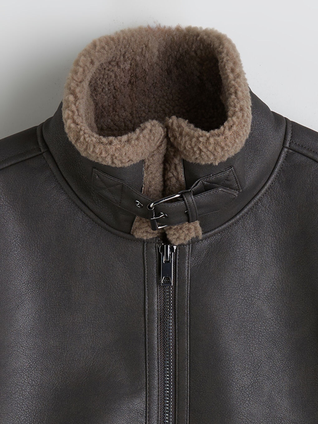 Man BROWN Faux Leather Coat-6