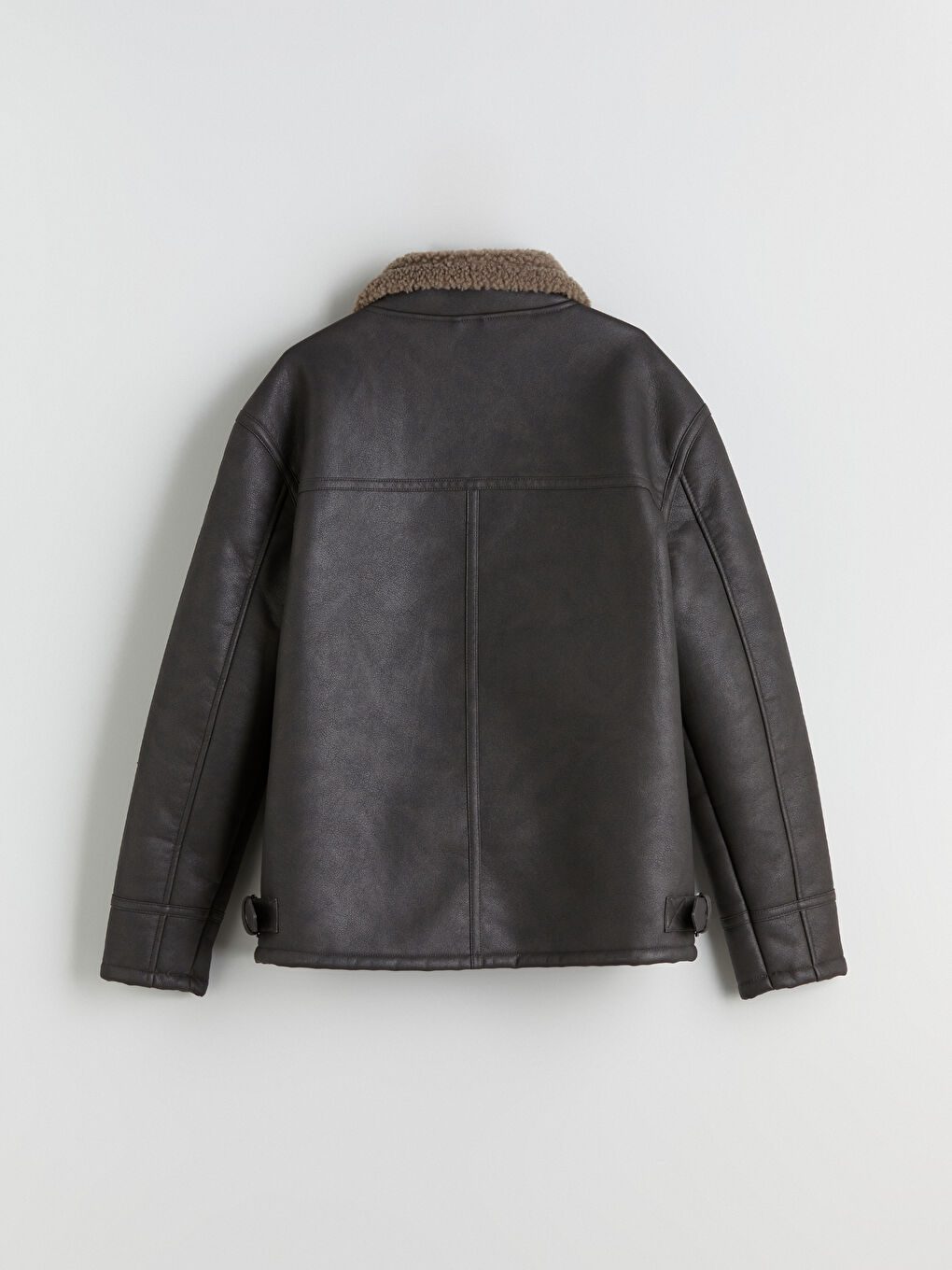 Man BROWN Faux Leather Coat-8