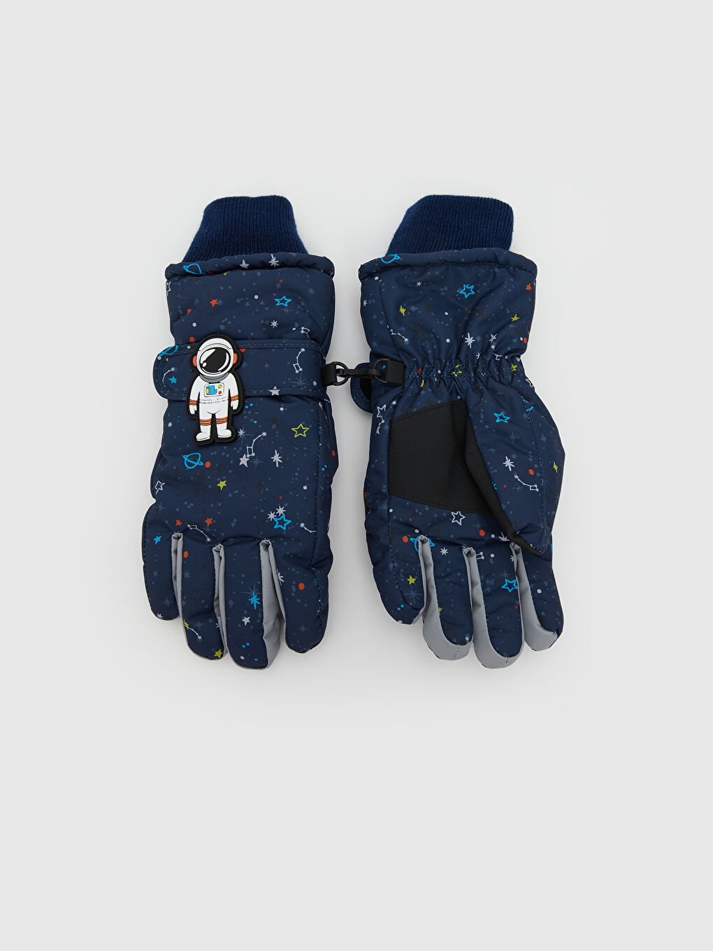 Lacivert Baskılı Erkek Çocuk Kar Eldiveni-1