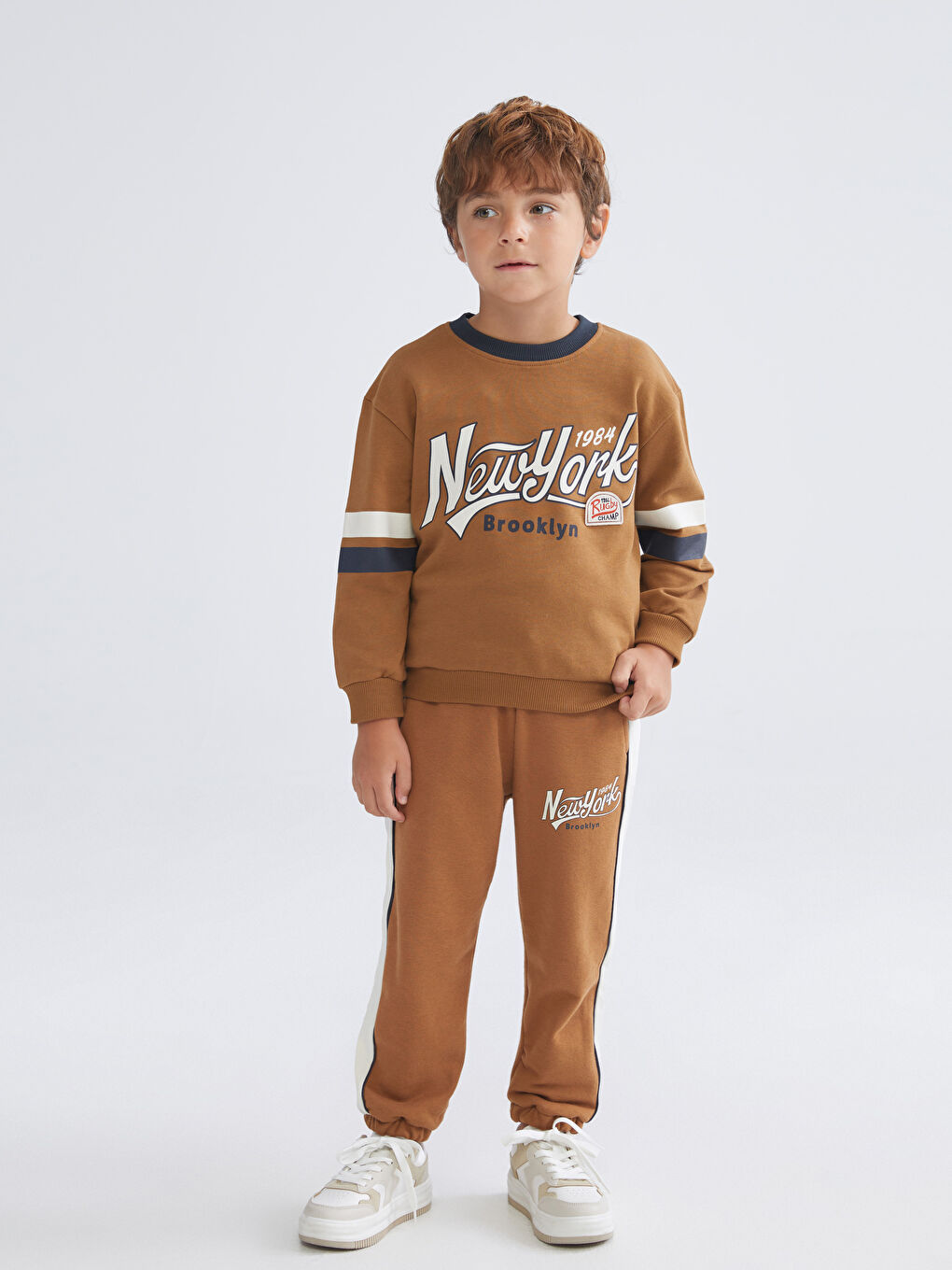 LCW Kids Crew Neck Printed Long Sleeve Baby Boys' Sweatshirt -W5HU28Z1-R1N