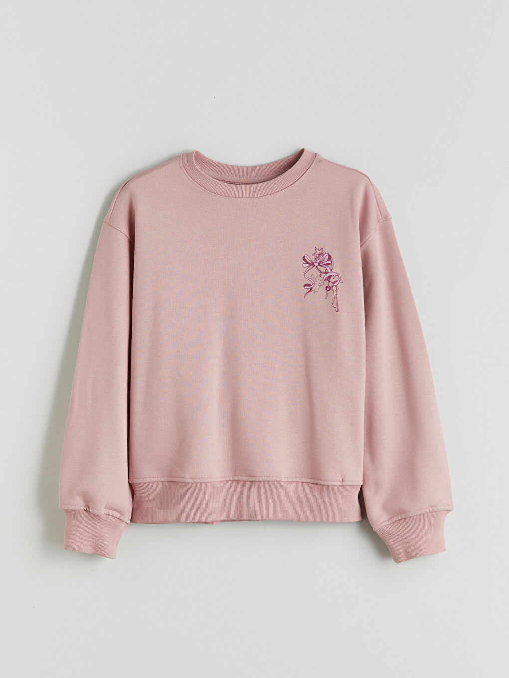 Crew Neck Printed Girls' Sweatshirt-1