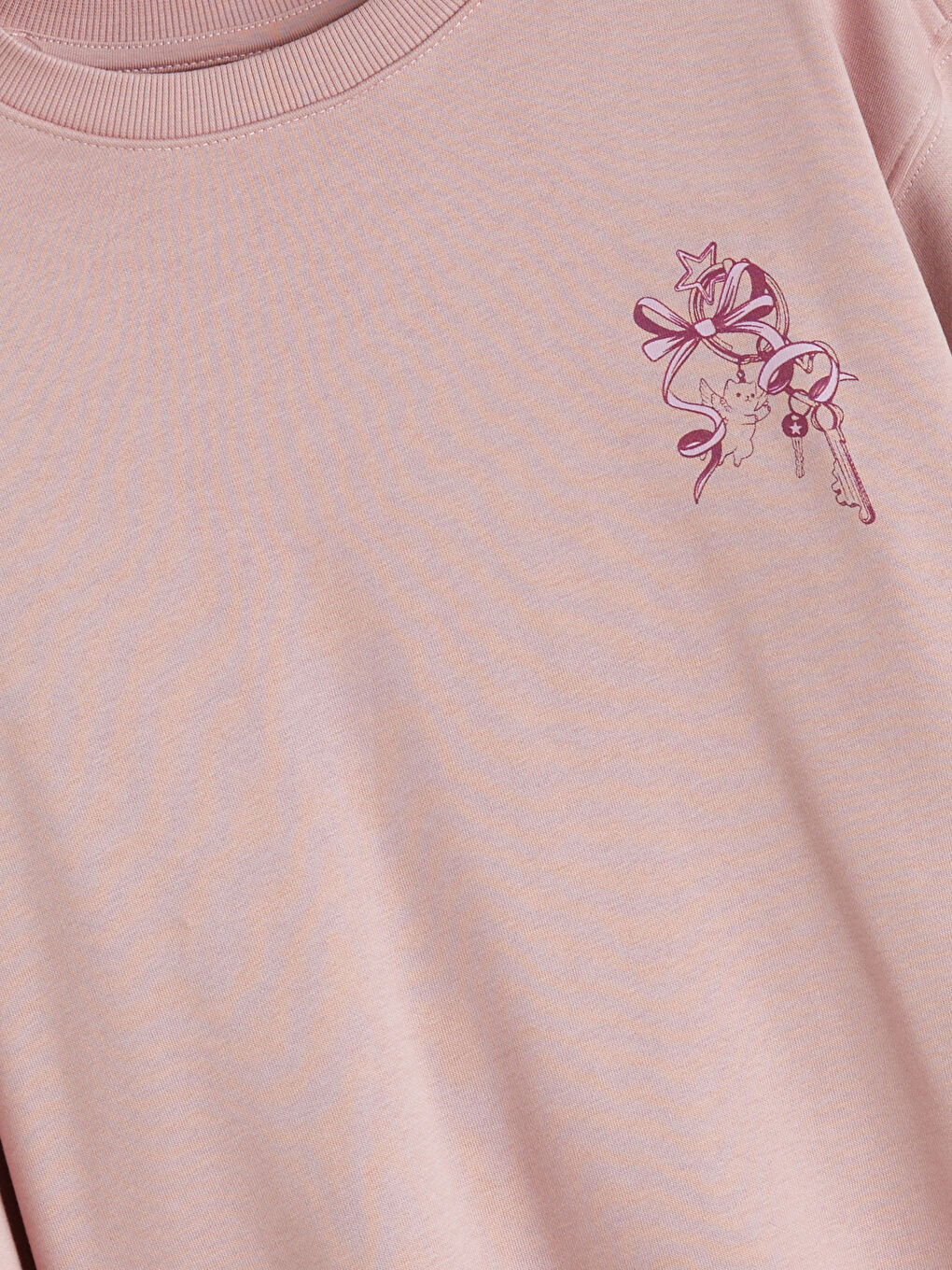 Crew Neck Printed Girls' Sweatshirt-2