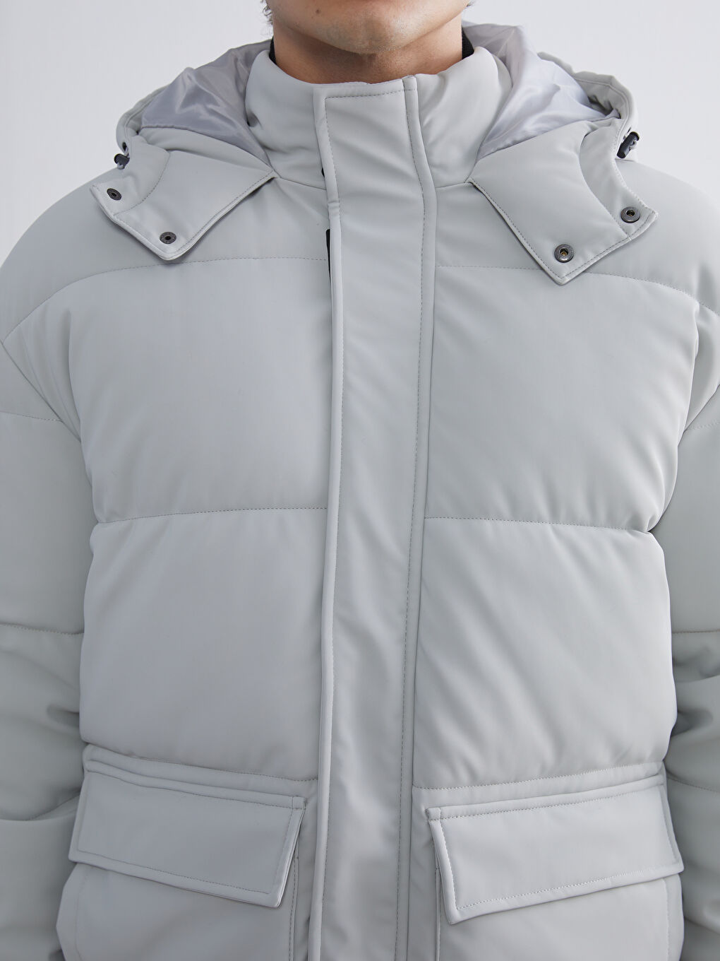 ерлерге арналған стандартты пішім капюшонды пальто-2