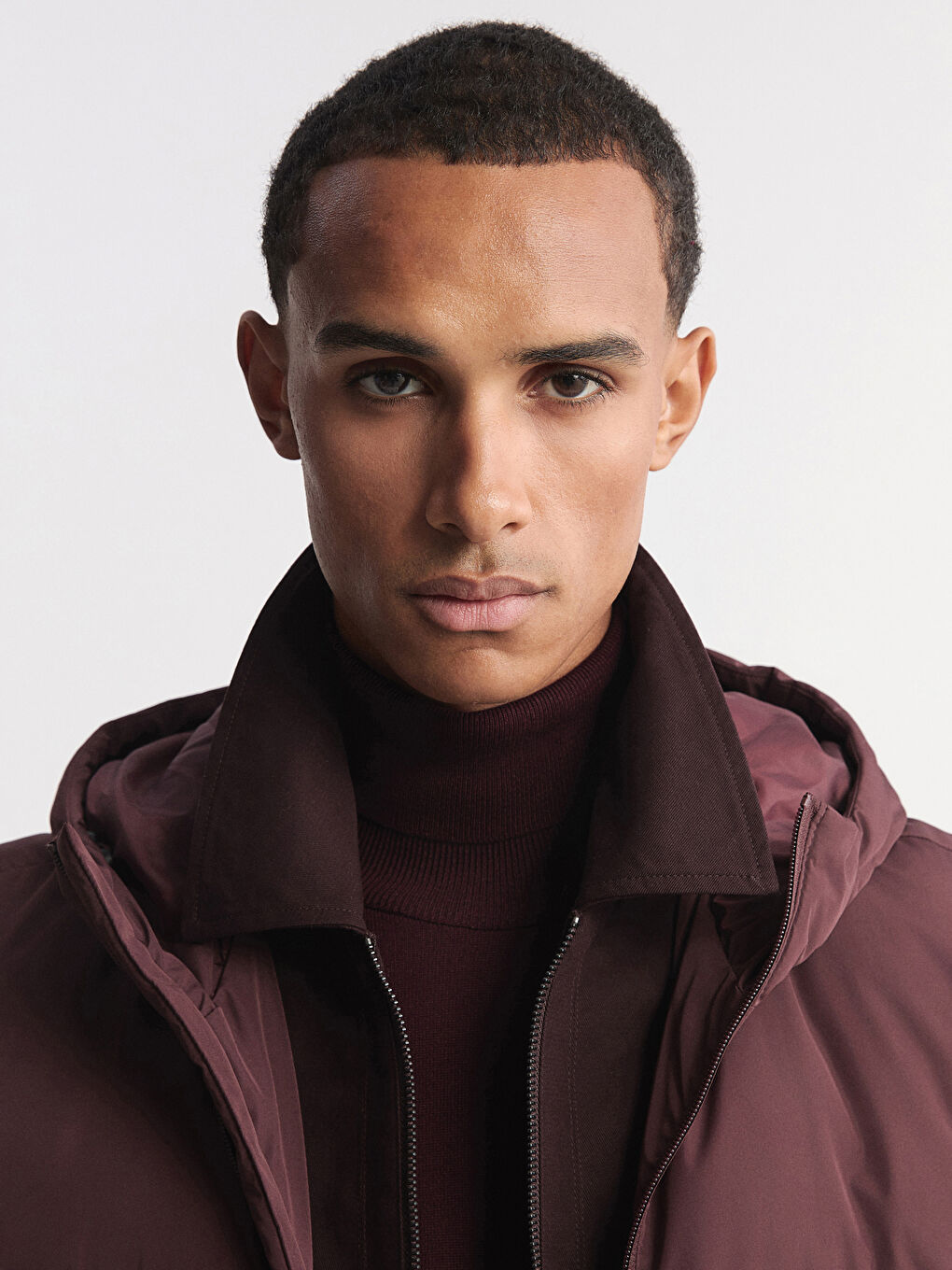 Bordo Standart Kalıp Kapüşonlu Erkek Şişme Yelek-2