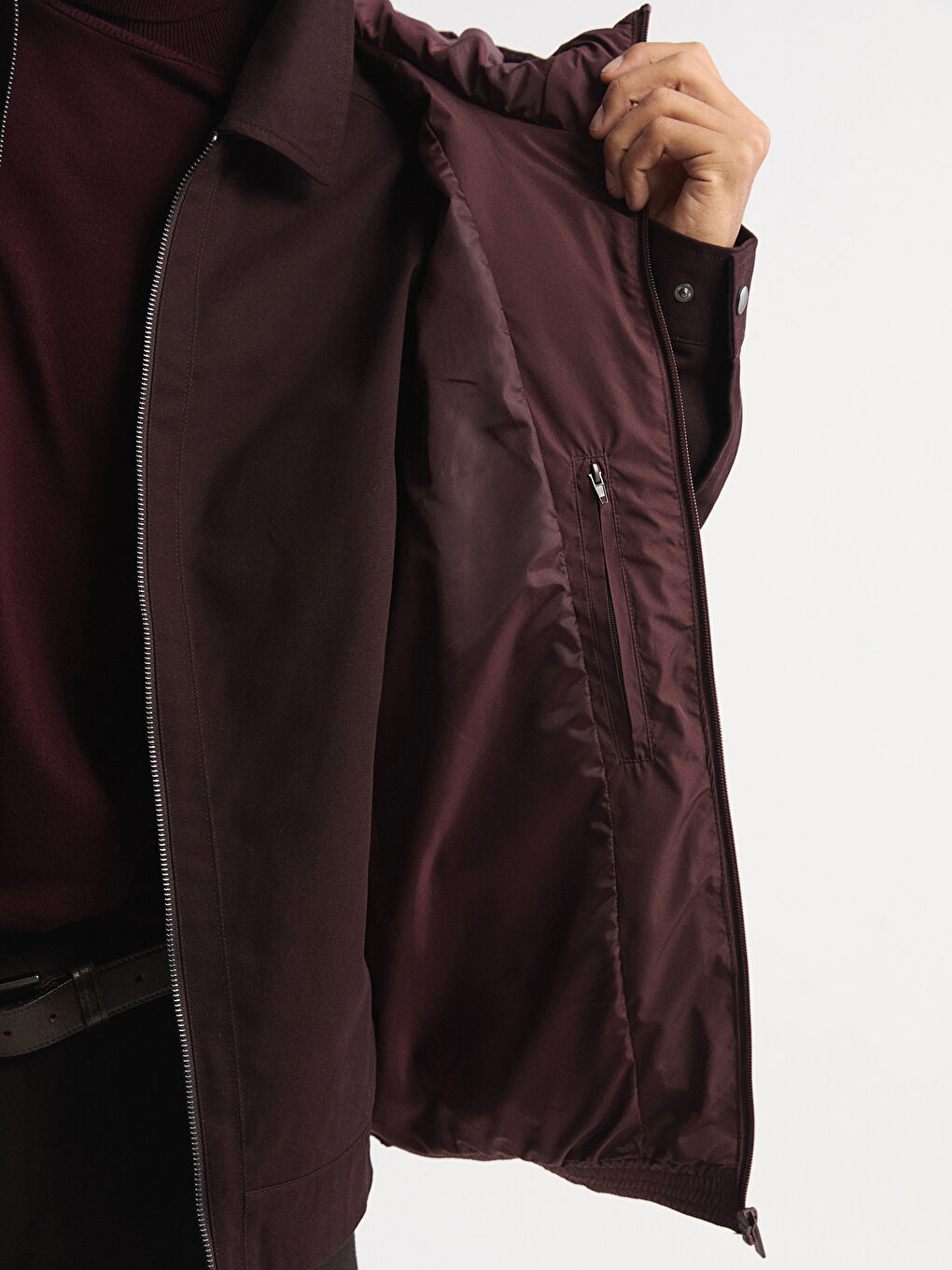 Bordo Standart Kalıp Kapüşonlu Erkek Şişme Yelek-3