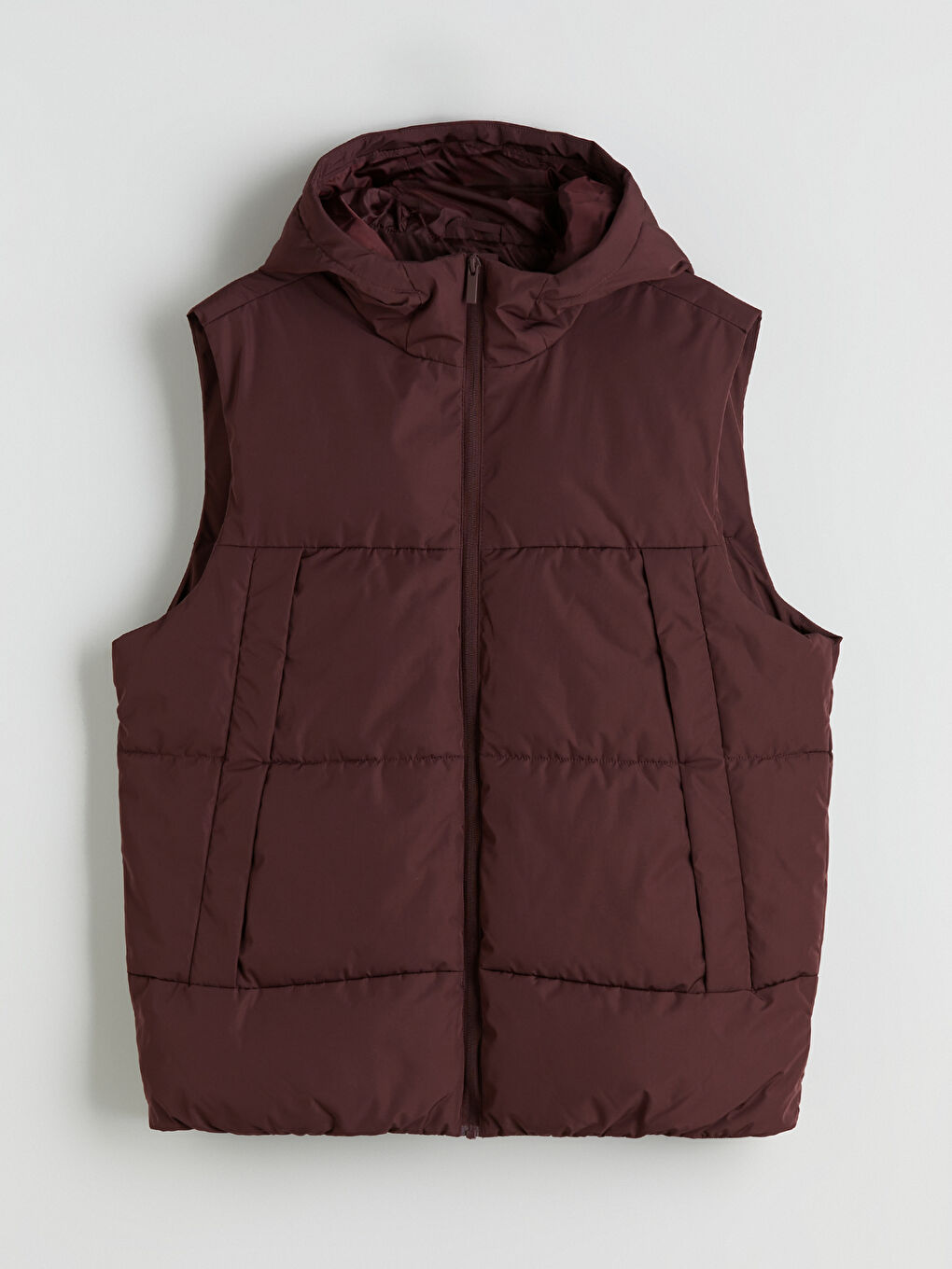 Bordo Standart Kalıp Kapüşonlu Erkek Şişme Yelek-5