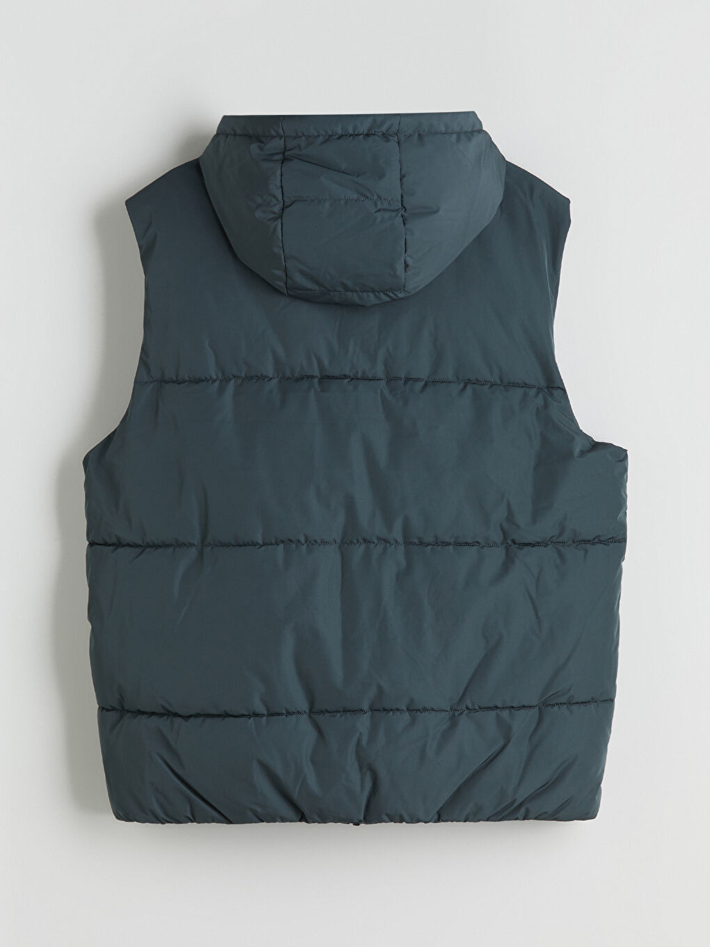 Yeşil Standart Kalıp Kapüşonlu Erkek Şişme Yelek-7