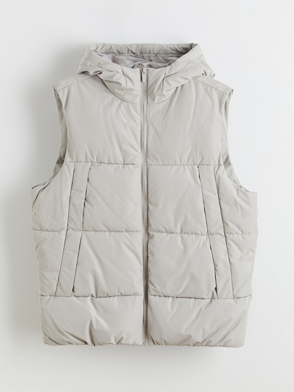 Bej Standart Kalıp Kapüşonlu Erkek Şişme Yelek-6