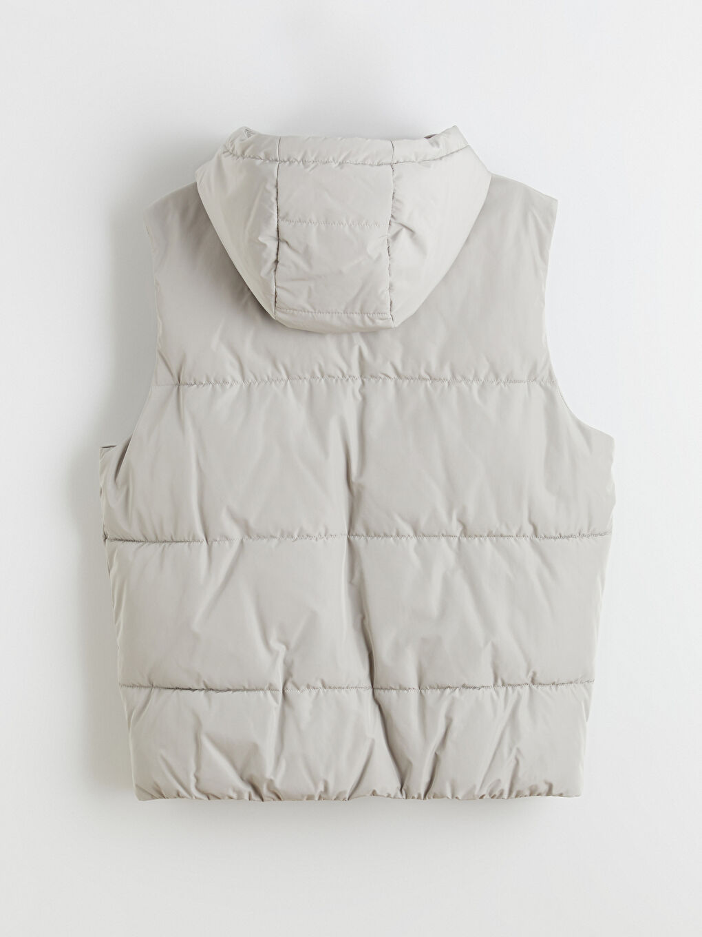 Bej Standart Kalıp Kapüşonlu Erkek Şişme Yelek-8