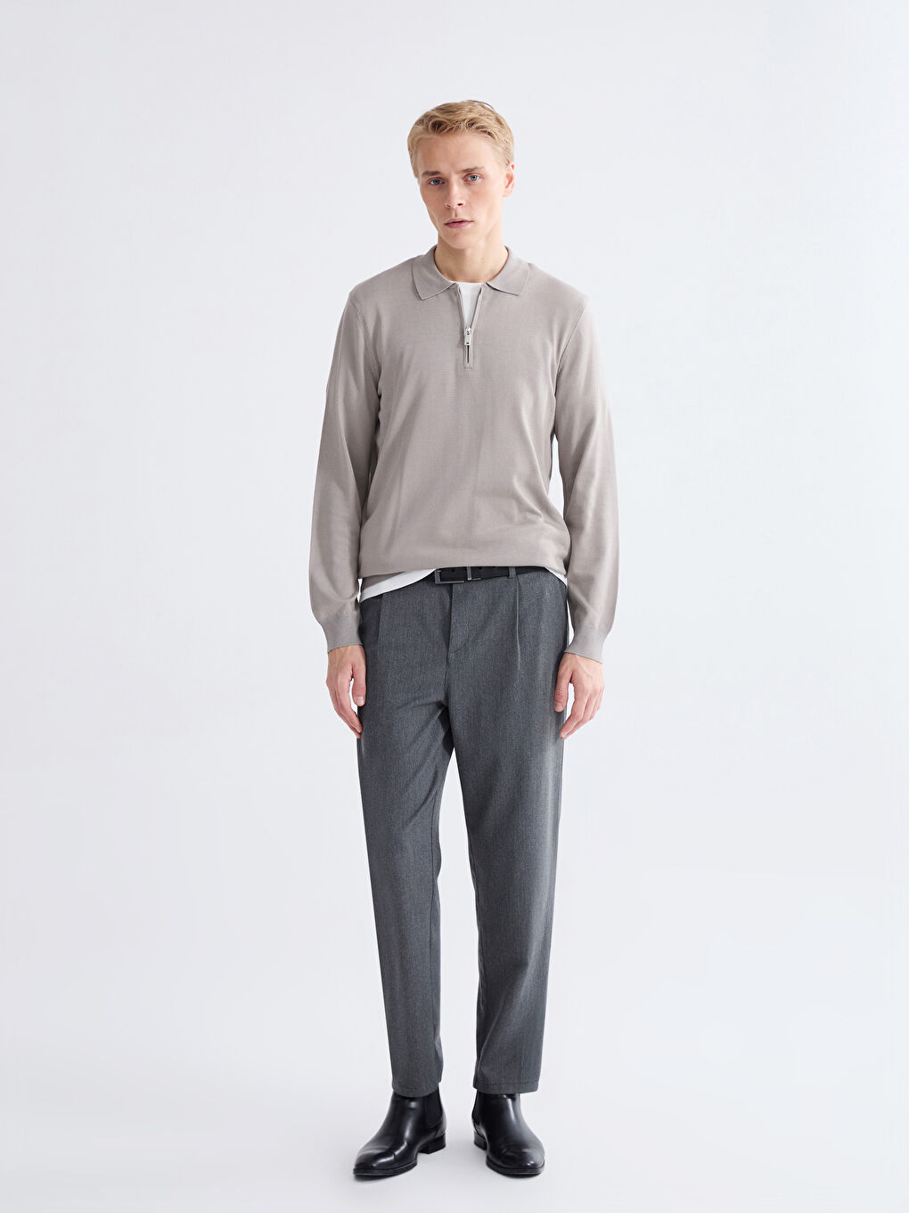 Polo Neck Men's Knitwear Sweater-1