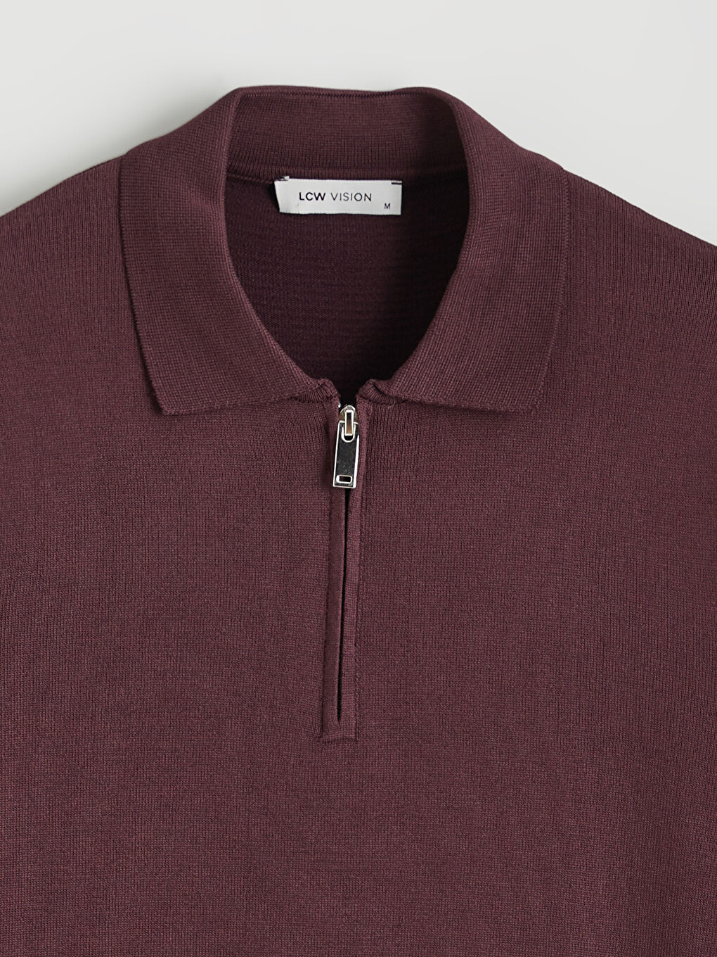 Mürdüm Polo Yaka Erkek Triko Kazak-5