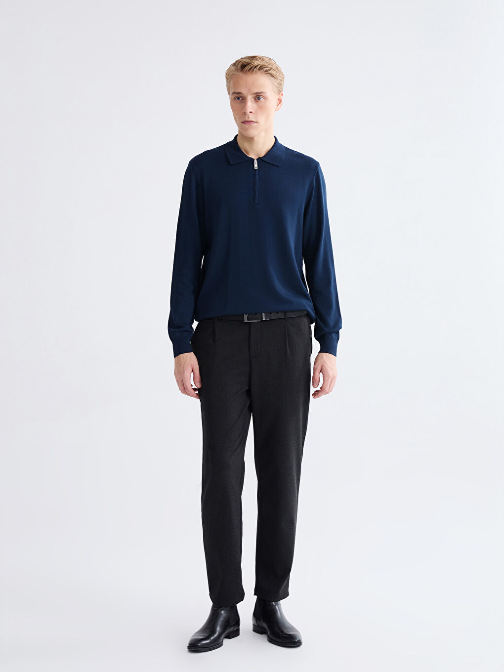 Polo Neck Men's Knitwear Sweater