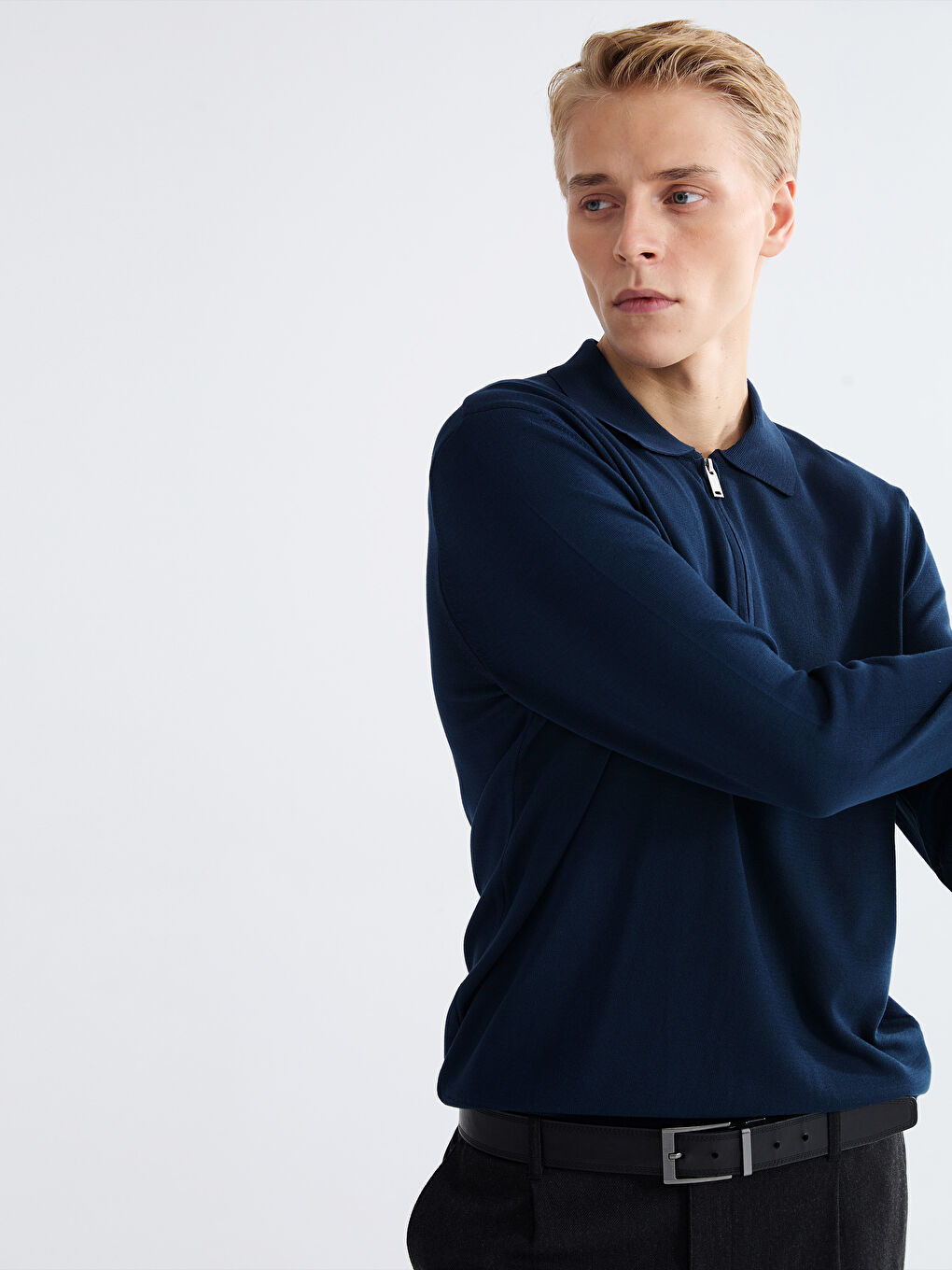 Polo Neck Men's Knitwear Sweater-1