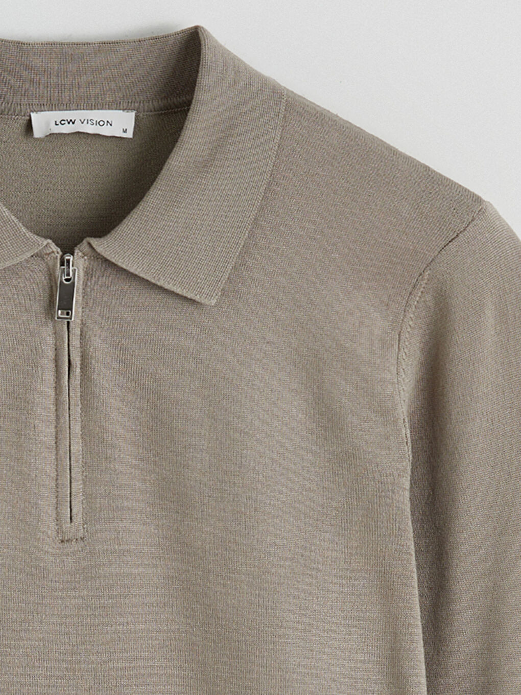 Kahverengi Polo Yaka Erkek Triko Kazak-5