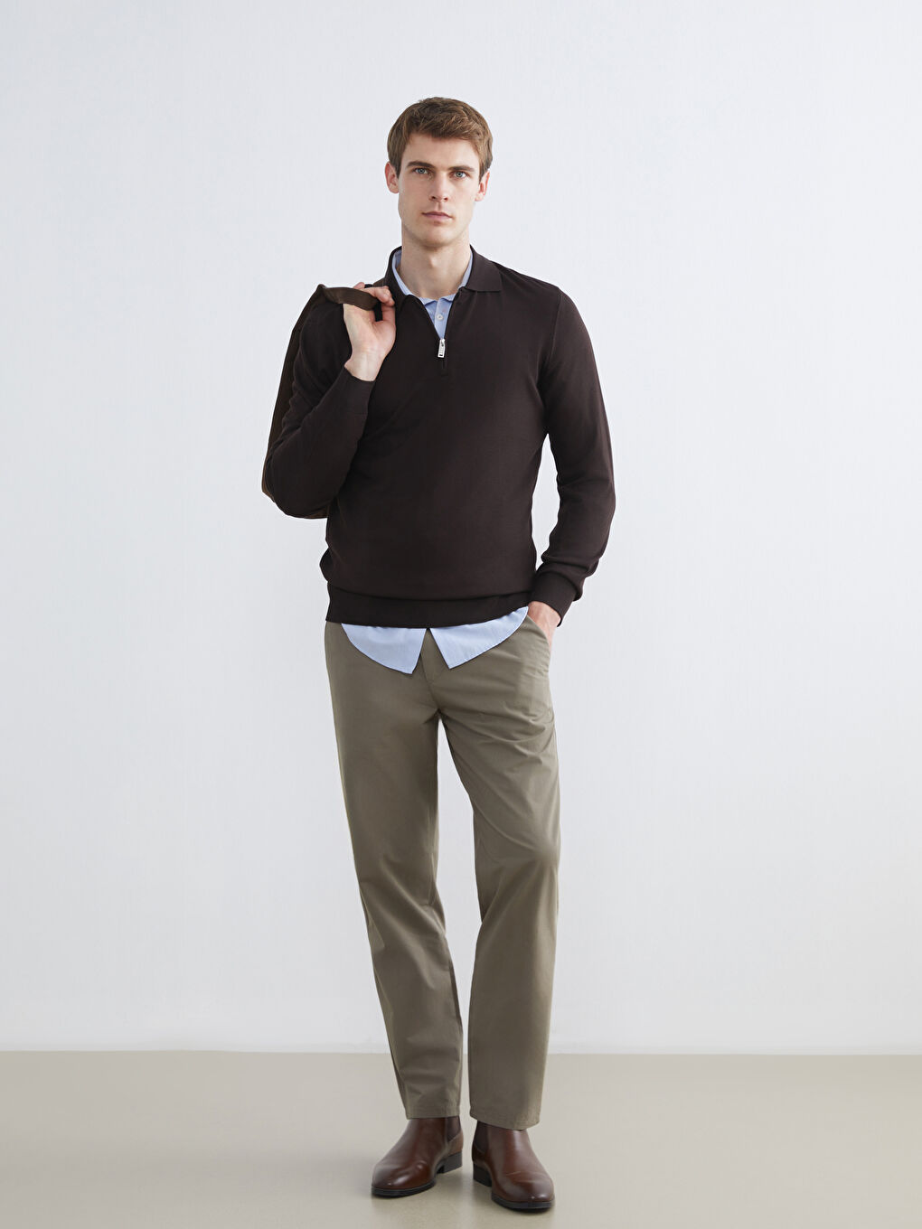 Pull-over en Tricot à Col roulé pour Hommes-1