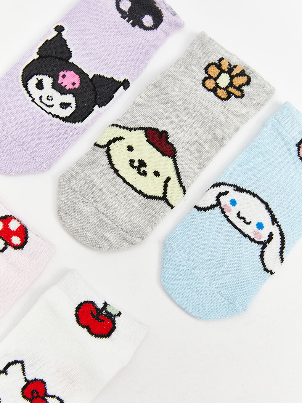 LCW DREAM Hello Kitty Patterned Girls' Trainer Socks 5 Pack -W5HU97Z4-G7S