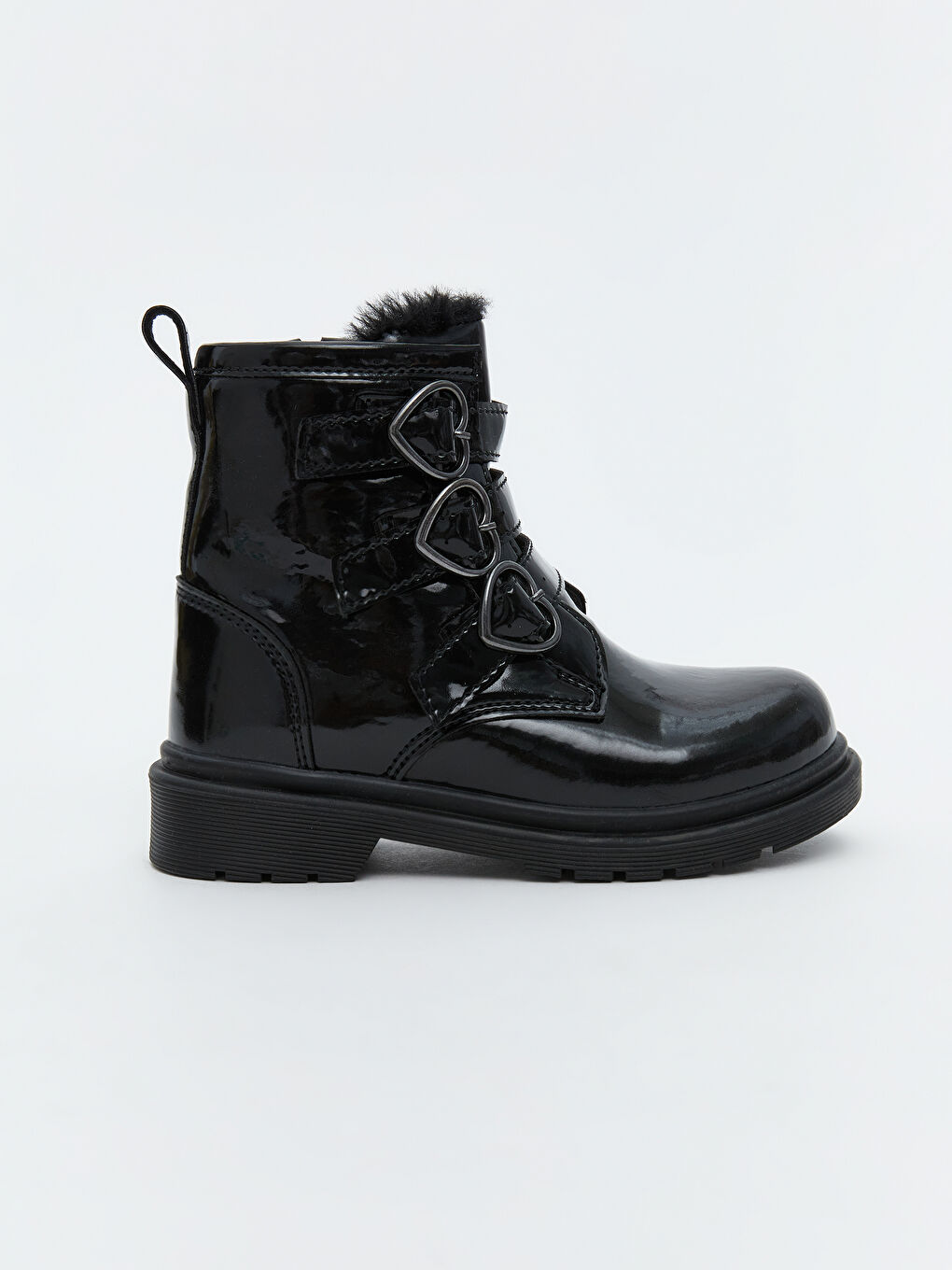 Siyah Fermuarlı Rugan Kız Çocuk Bot-1