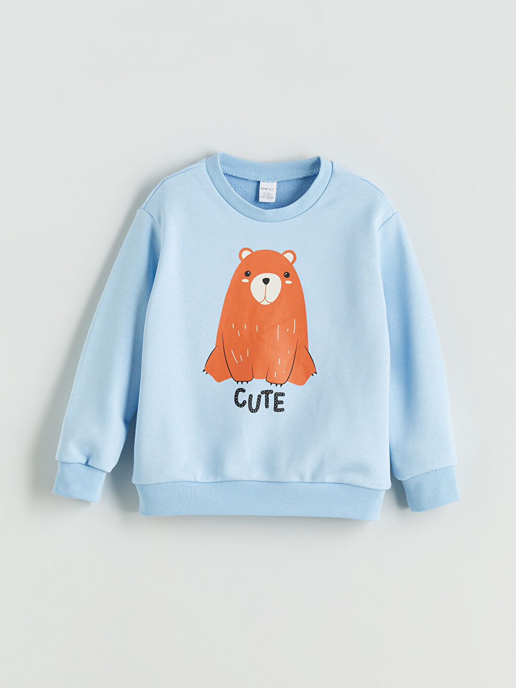 Mavi Bisiklet Yaka Baskılı Erkek Çocuk Sweatshirt