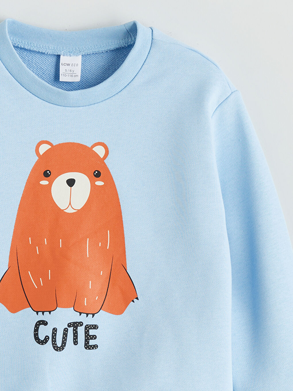 Mavi Bisiklet Yaka Baskılı Erkek Çocuk Sweatshirt-1