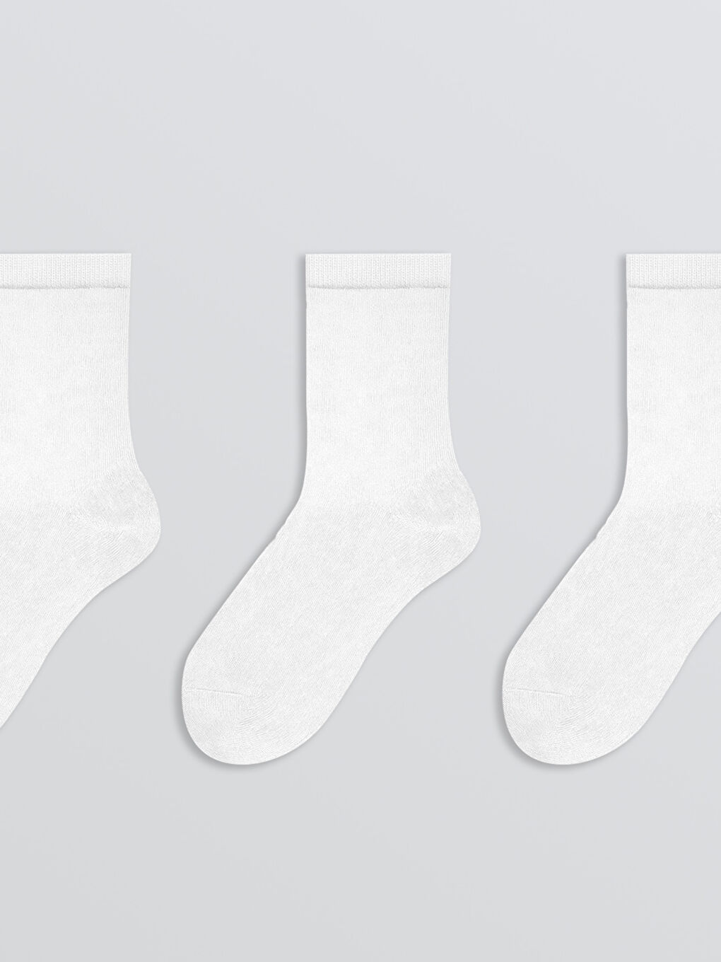 Beyaz Erkek Çocuk Soket Çorap 3'lü-1