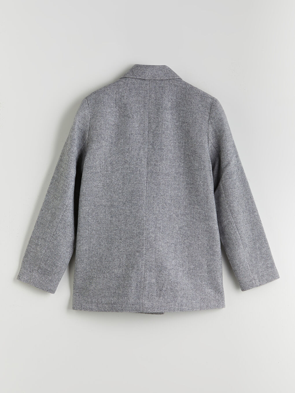 Gri Kadın Kaşe Blazer Ceket-6