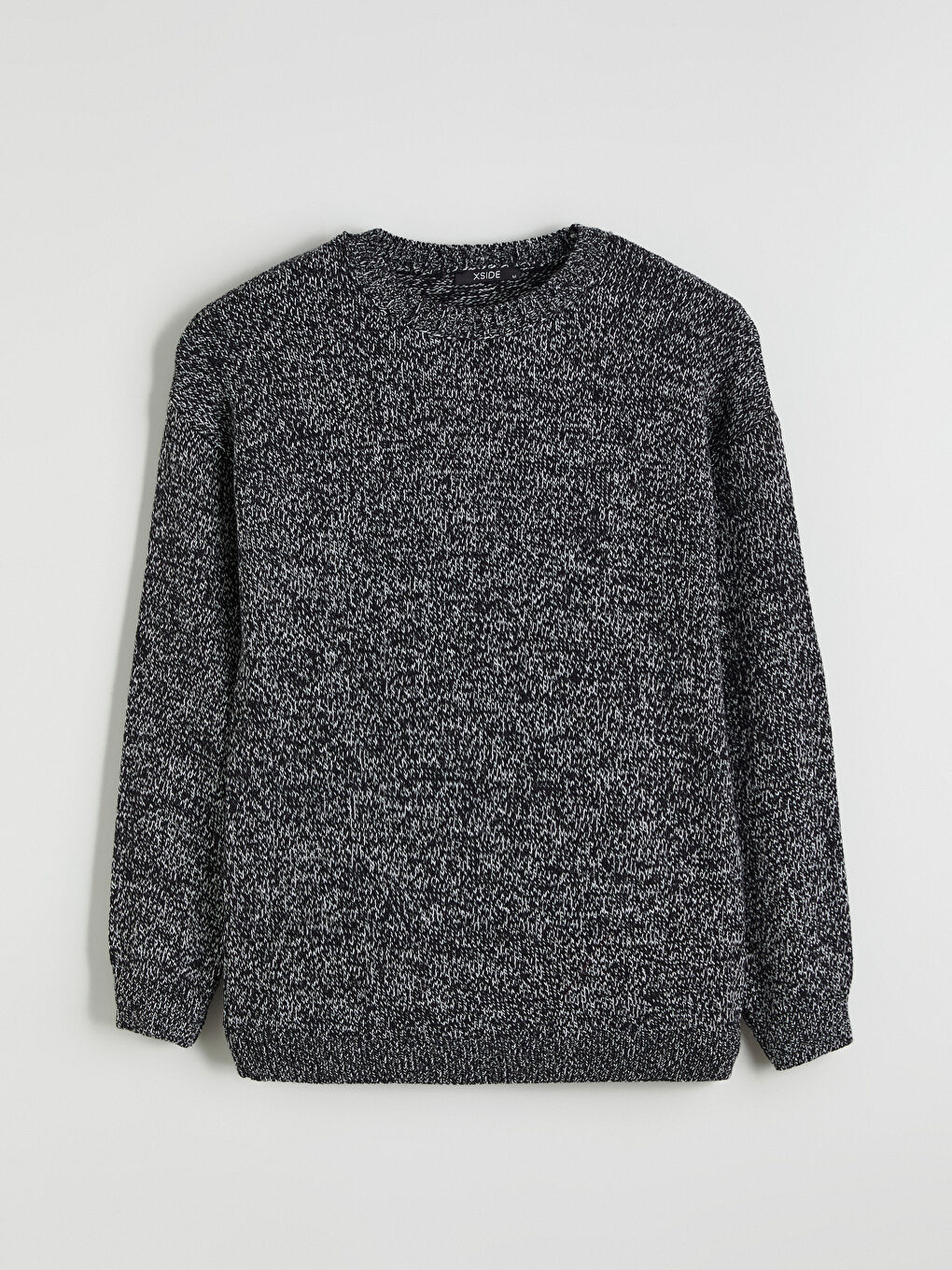 Siyah Bisiklet Yaka Erkek Triko Kazak-4